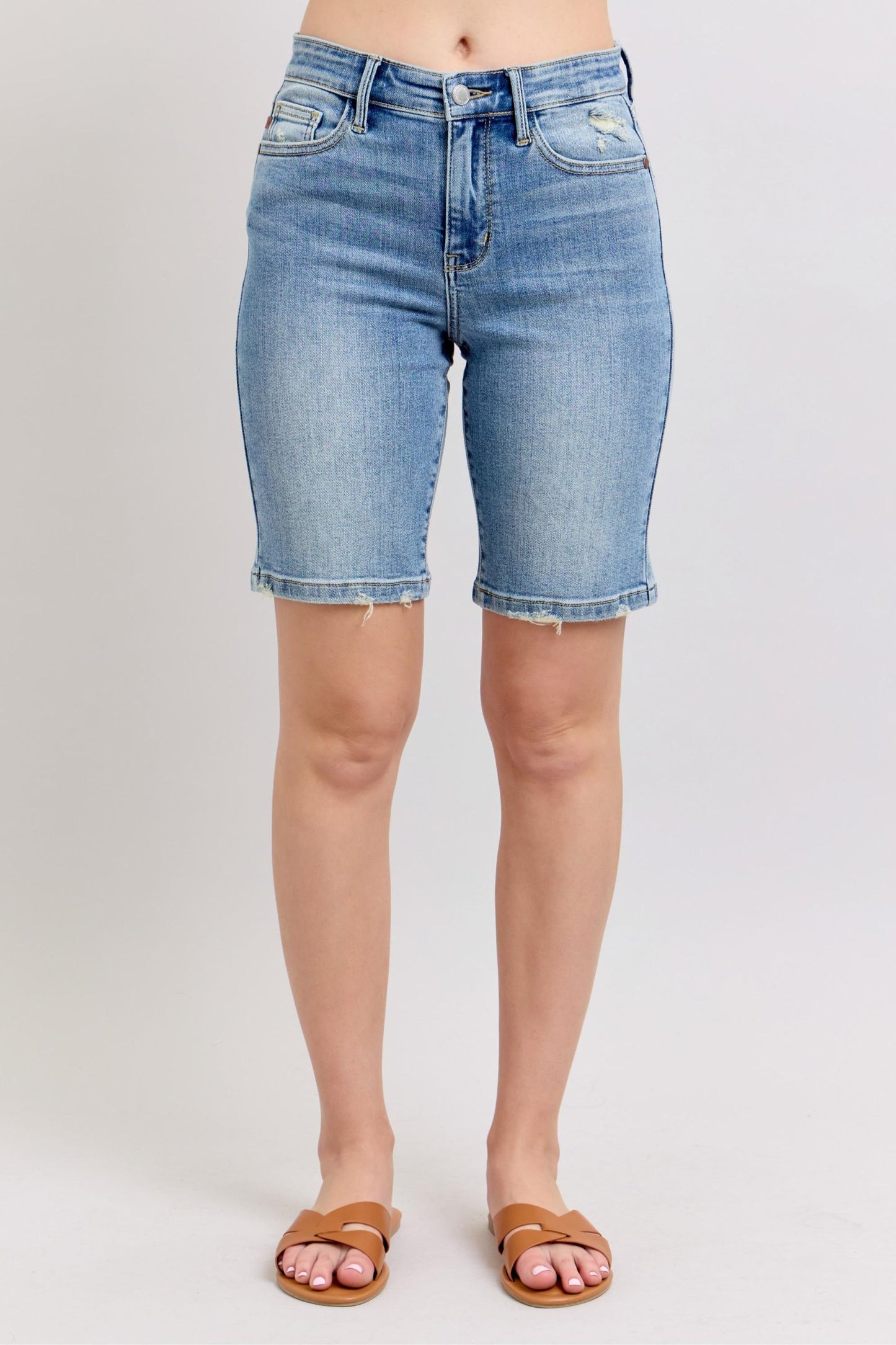 Judy Blue High Waist Vintage Wash Bermuda Shorts 152101