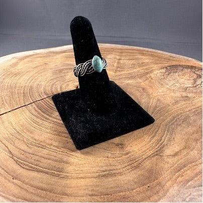 BOHO SOL Braided Turquoise Stacker Ring T5222