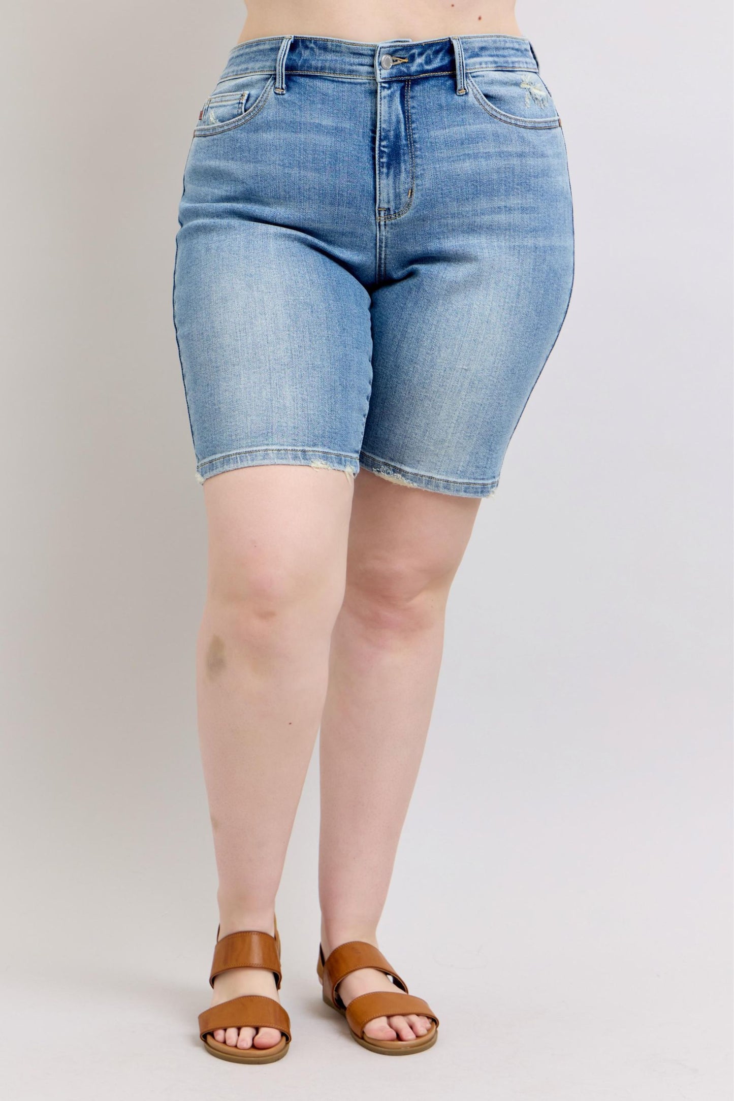 Judy Blue High Waist Vintage Wash Bermuda Shorts 152101