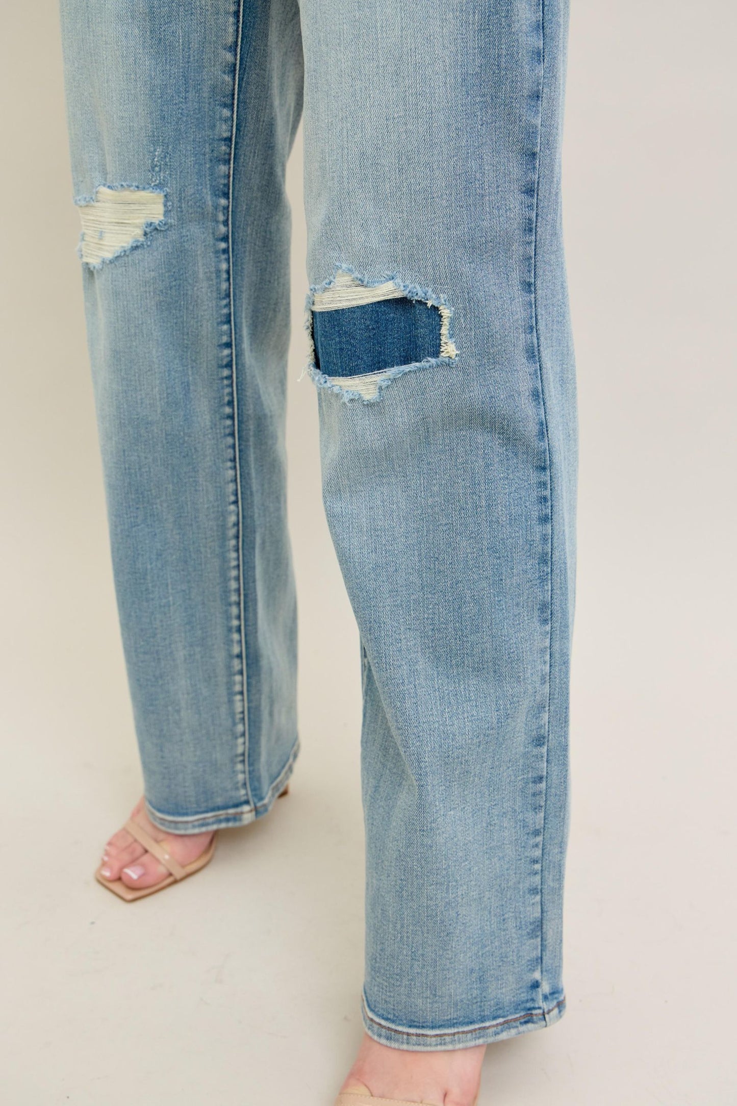 Judy Blue High Waist & Knee Patch Straight Jean 88928