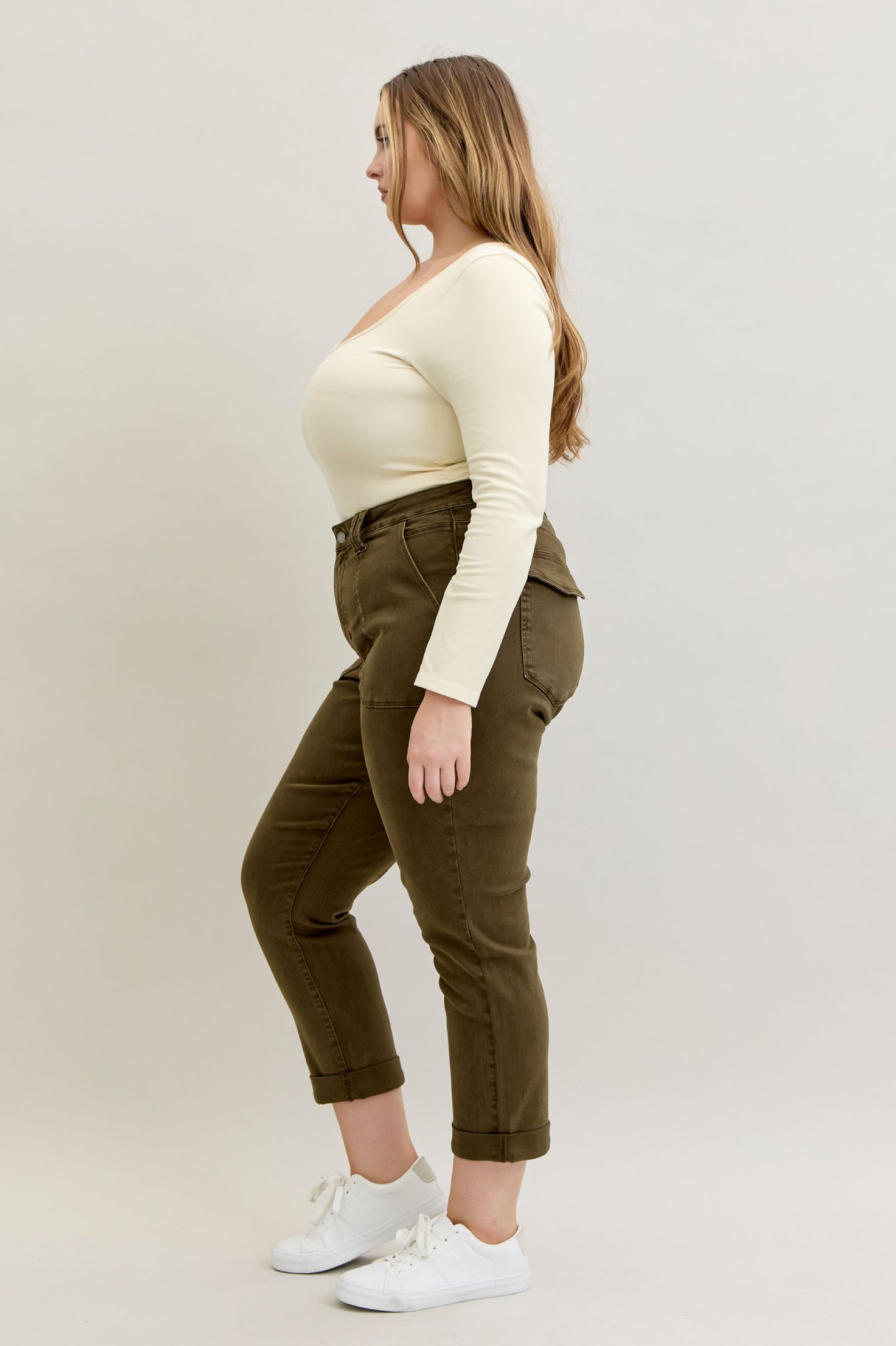 Judy Blue High Waist Forest Weekender Cuffed Jeans 881009