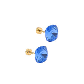 LINNY CO Flat Back Screwback Stud Earrings Lux - Kit Cobalt Blue