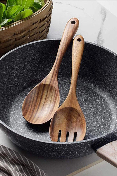 NATURAL ACACIA WOOD COOKING UTENSIL SET