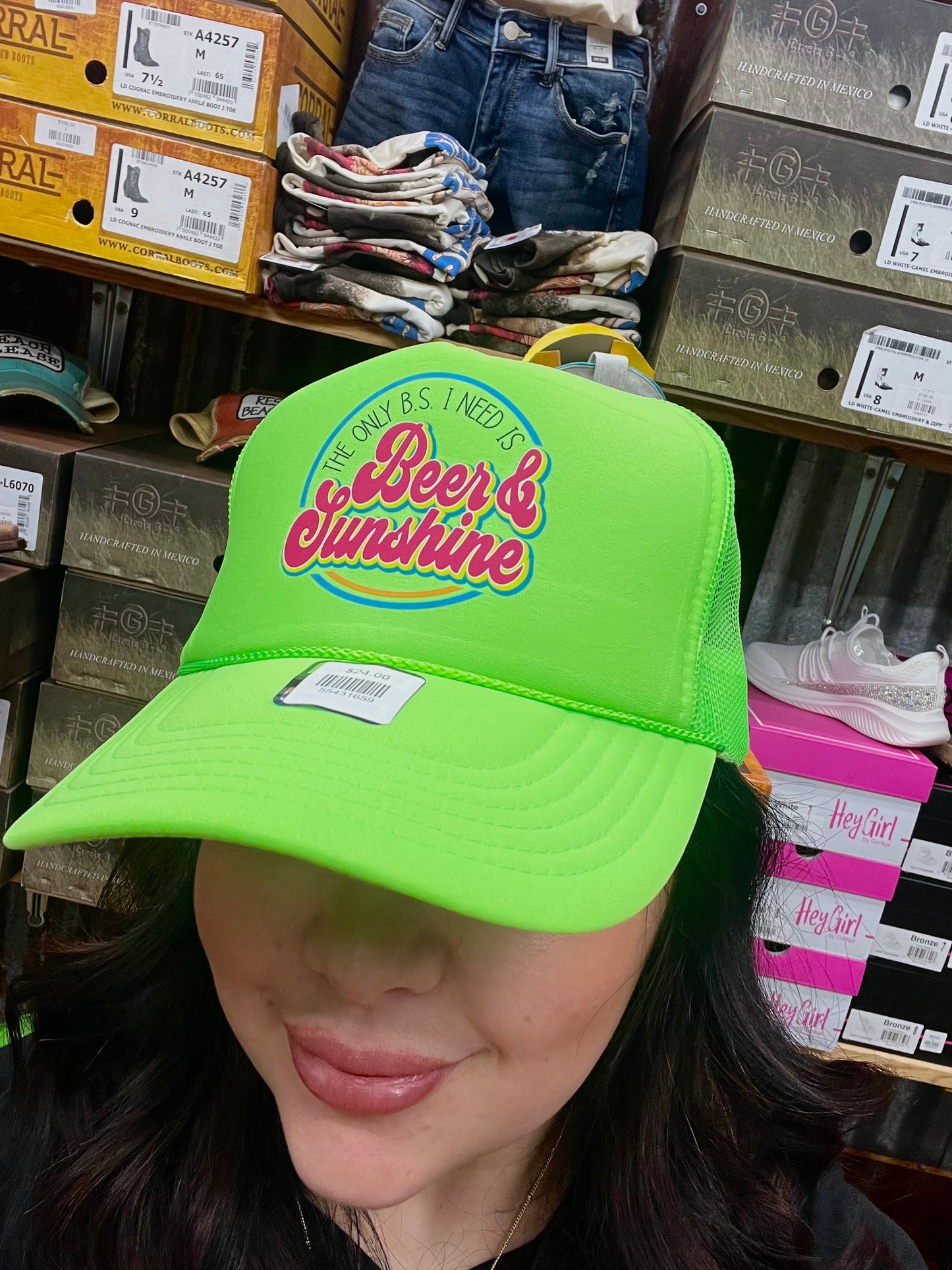 Only BS I Need Neon Green Trucker Hat
