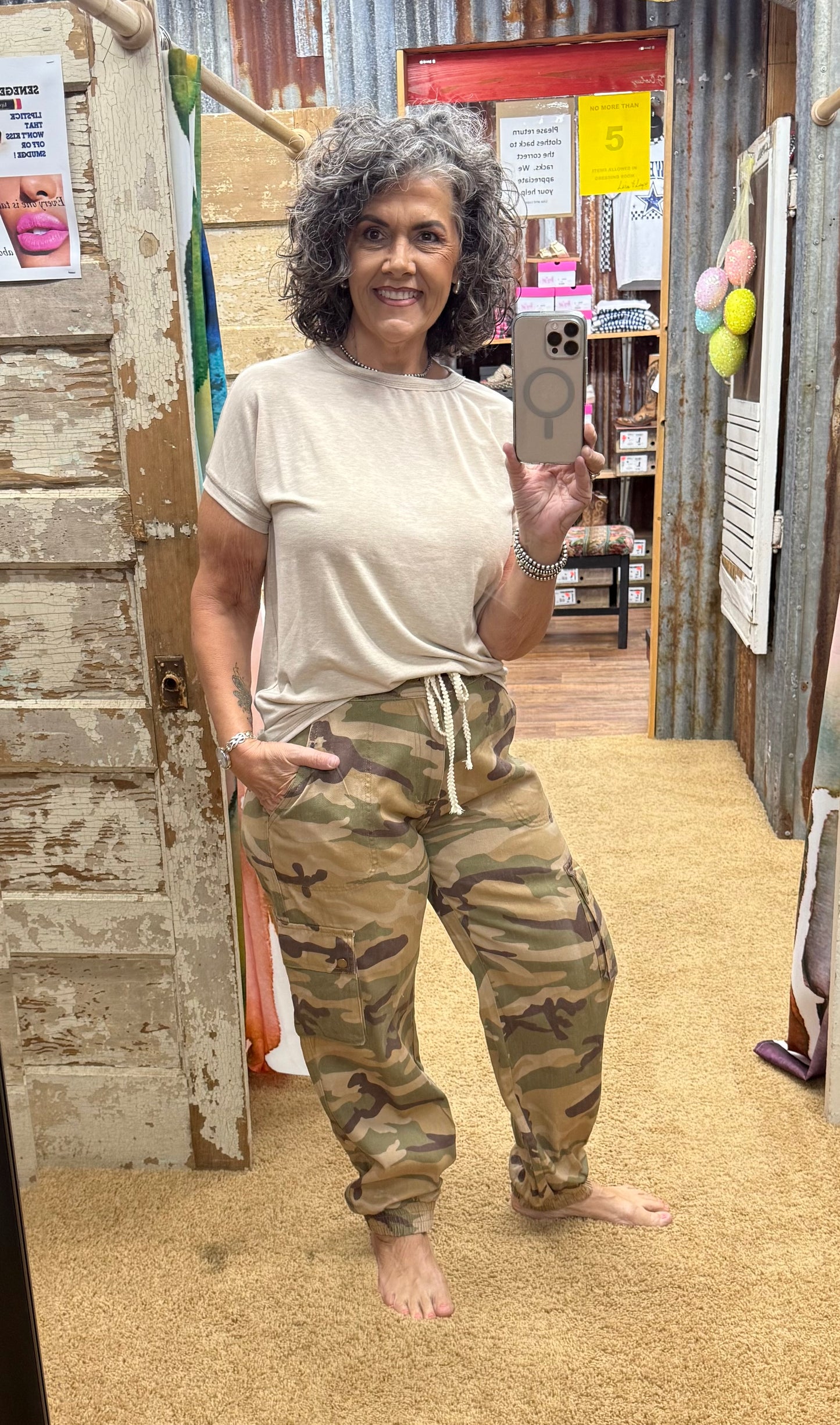 Beige Camo Twill Pants