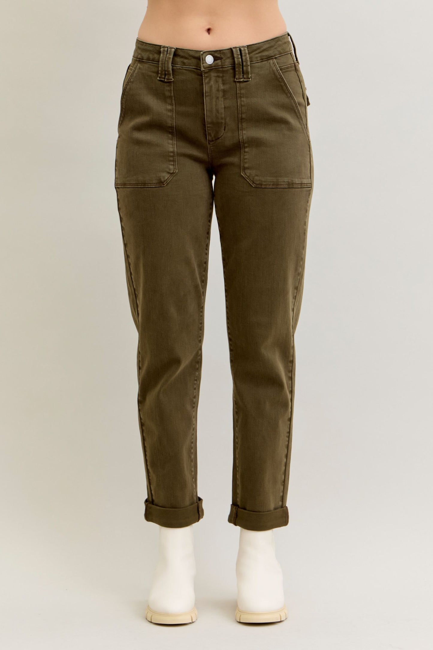 Judy Blue High Waist Forest Weekender Cuffed Jeans 881009