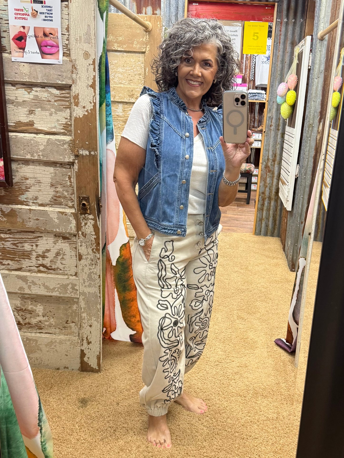 Off White Ribbed Top