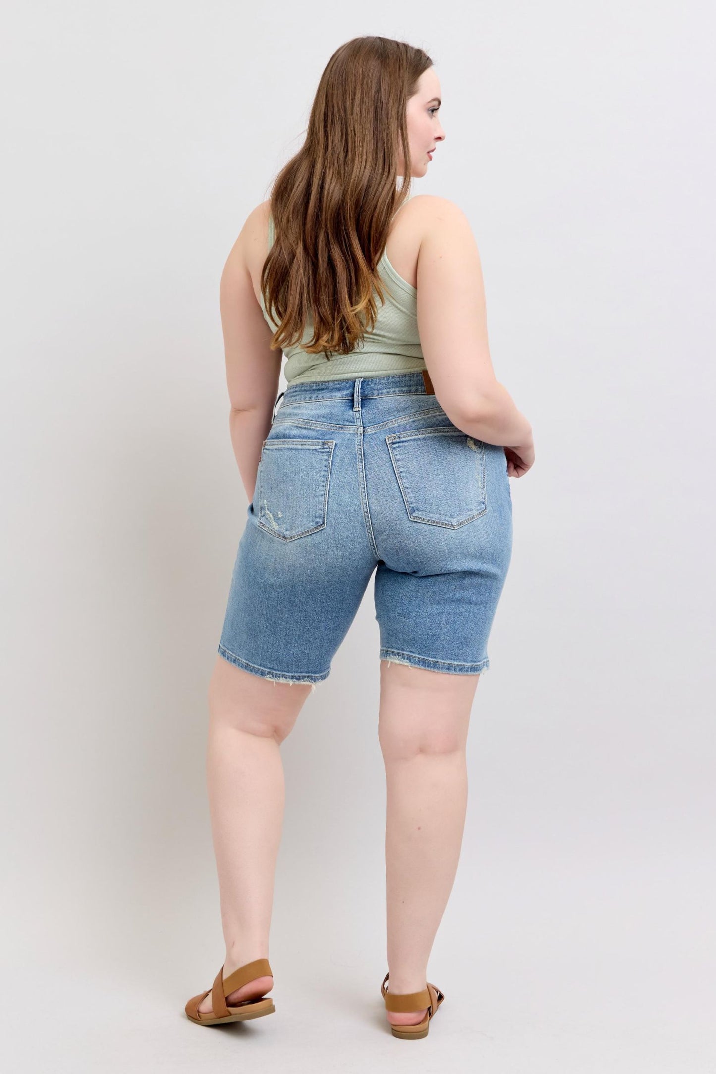 Judy Blue High Waist Vintage Wash Bermuda Shorts 152101