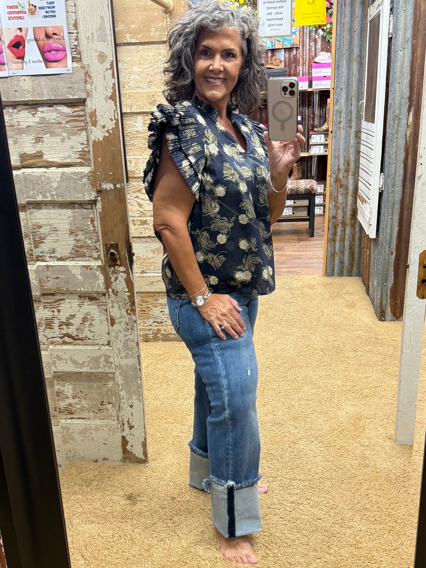 Vintage Navy Blouse by Entro