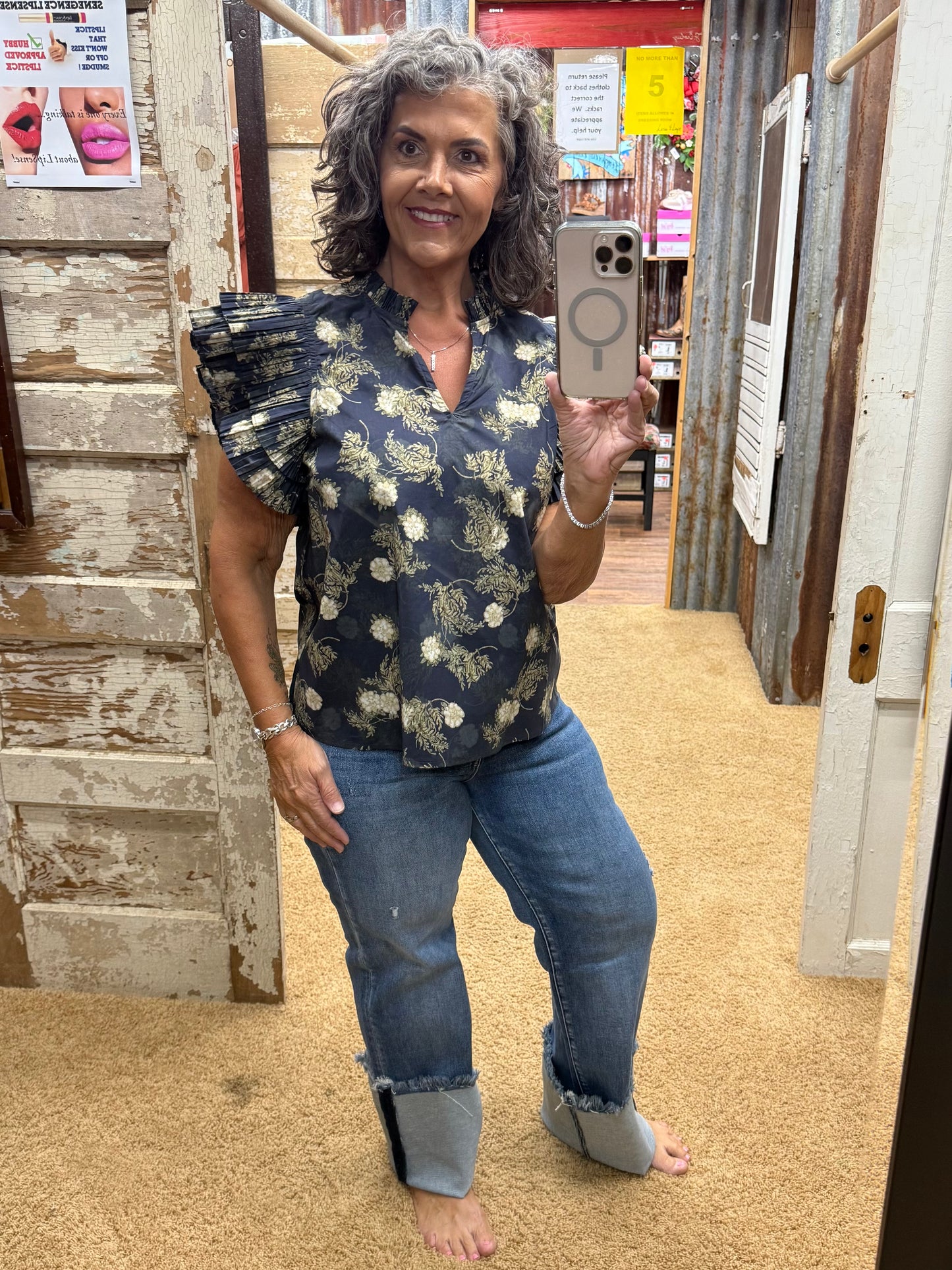 Vintage Navy Blouse by Entro