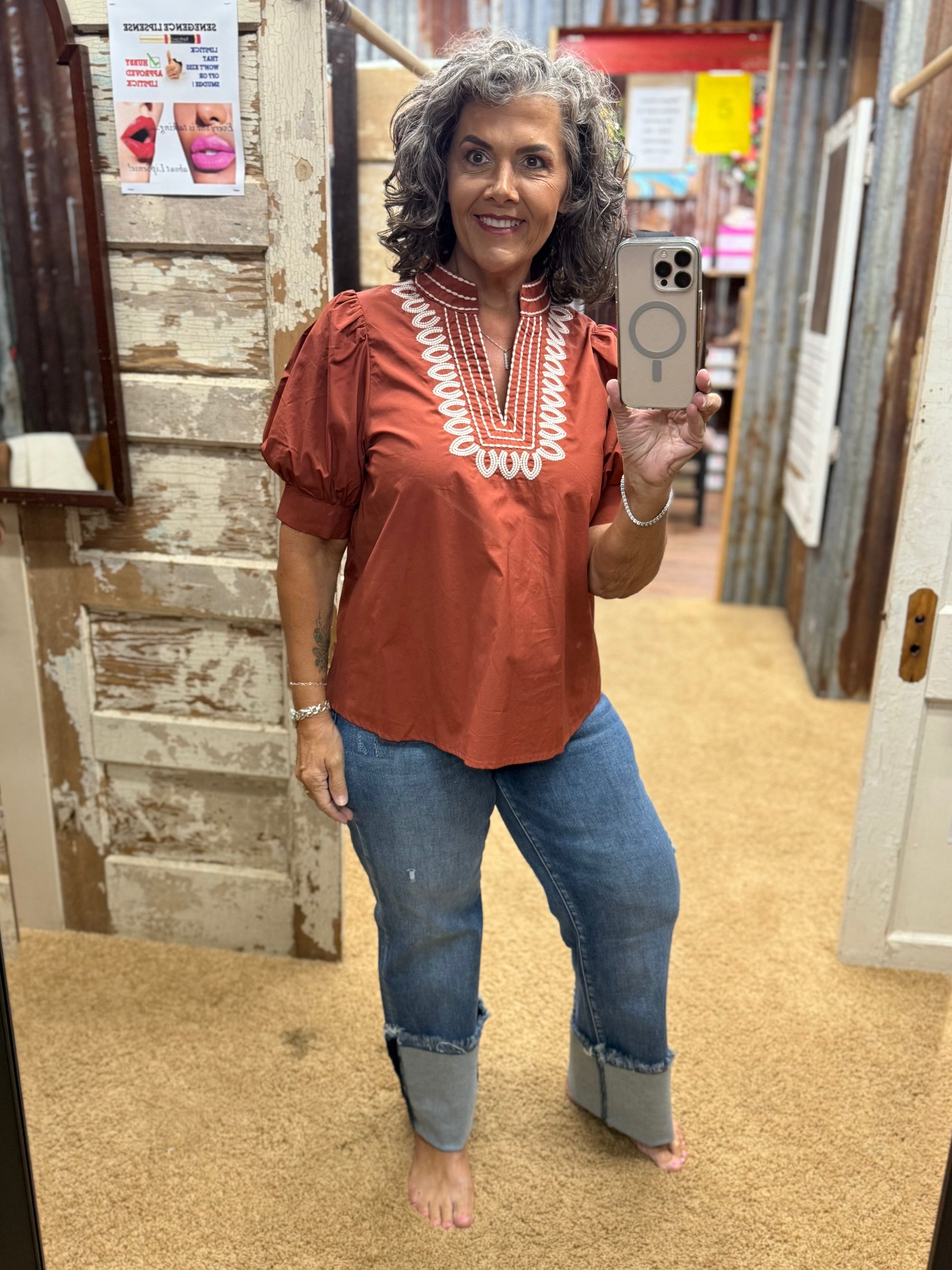 RISEN TUMMY CONTROL HIGH RISE LONG STRAIGHT JEANS