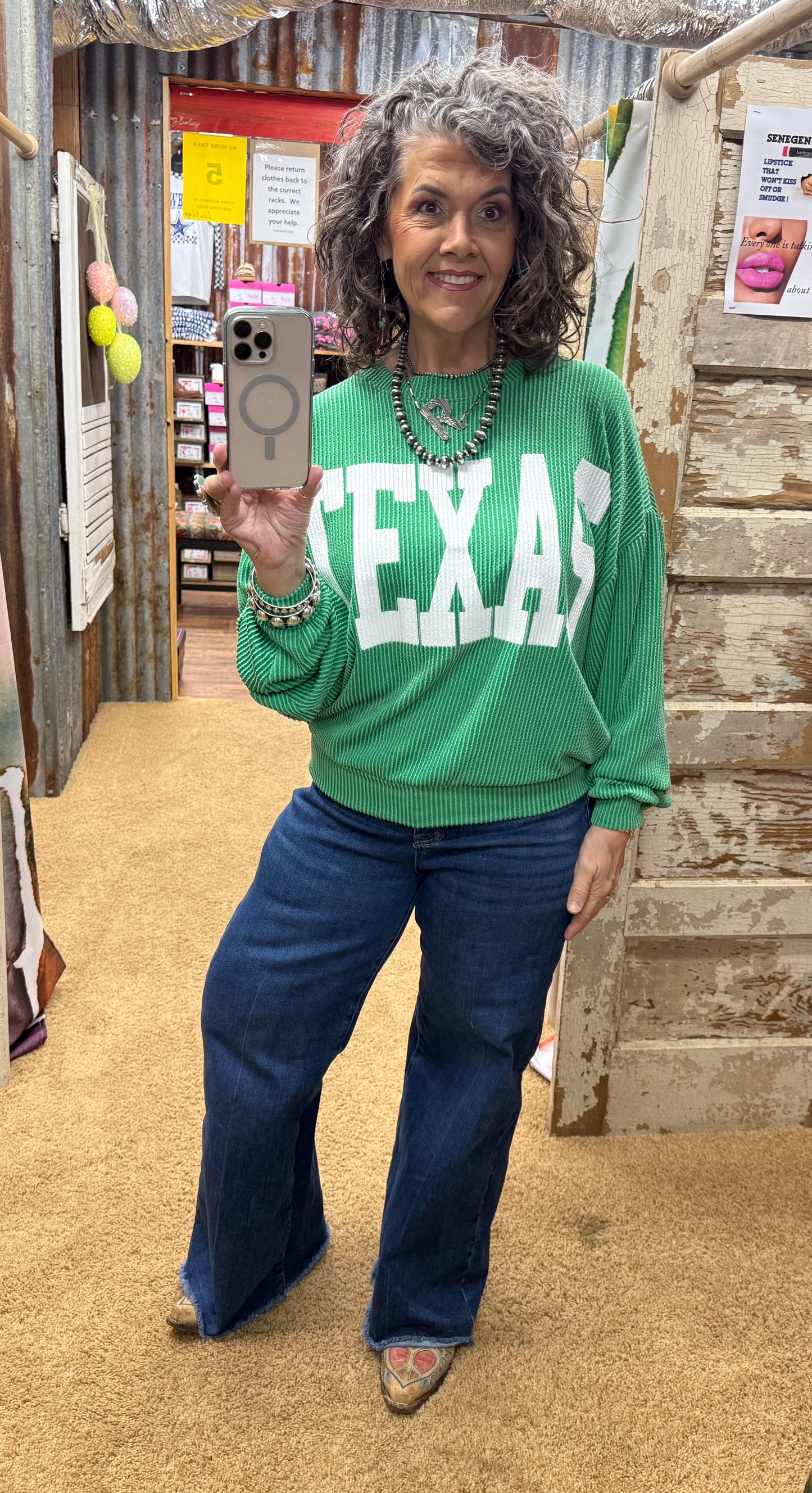 Texas Green Urban Ribbed Pullover