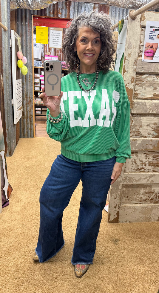 Texas Green Urban Ribbed Pullover