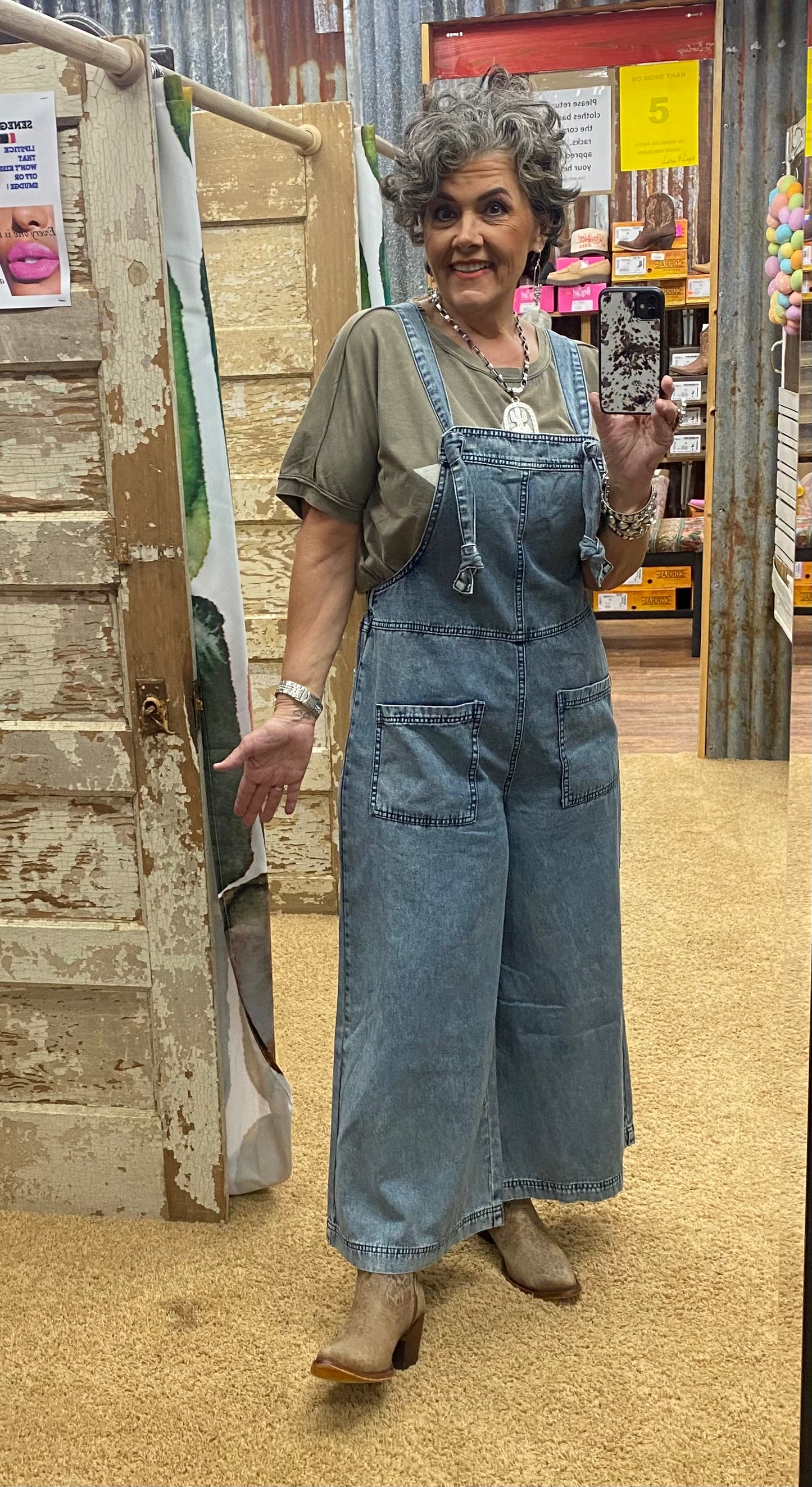 Grunge Denim Non-Distressed Overalls