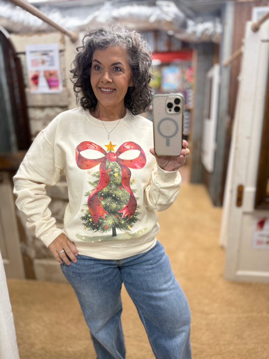 🎀 Vintage Bow Tree Sweatshirt