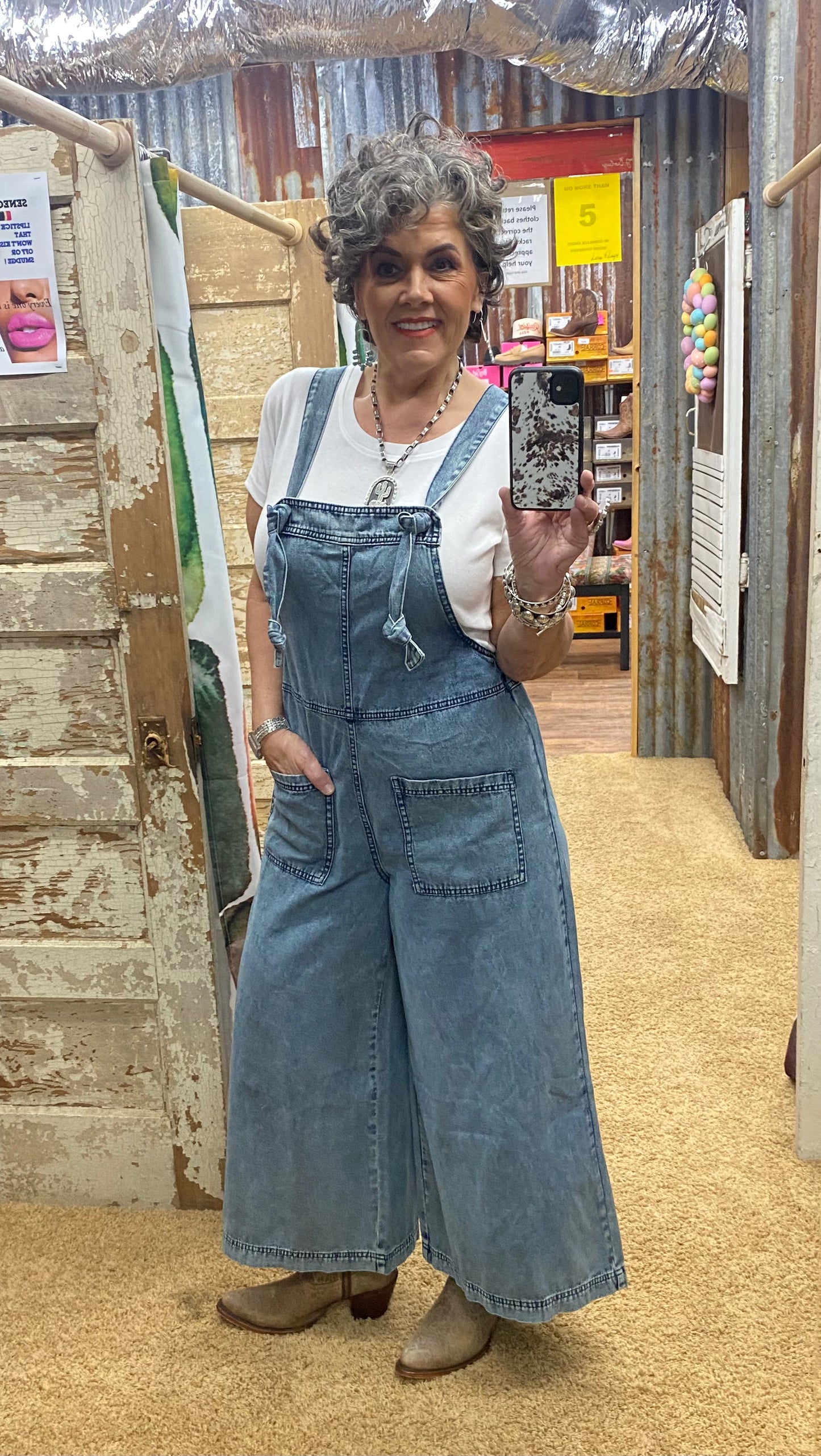 Grunge Denim Non-Distressed Overalls