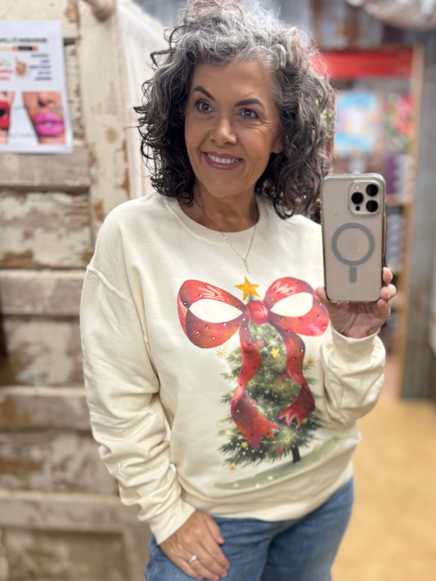 🎀 Vintage Bow Tree Sweatshirt
