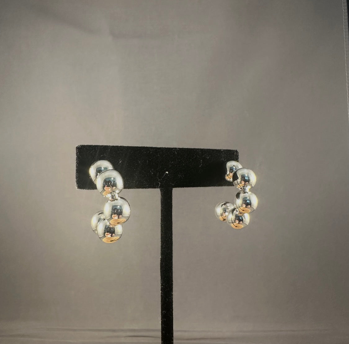 Boho Sol Disco Silver Ball Hoop T1553