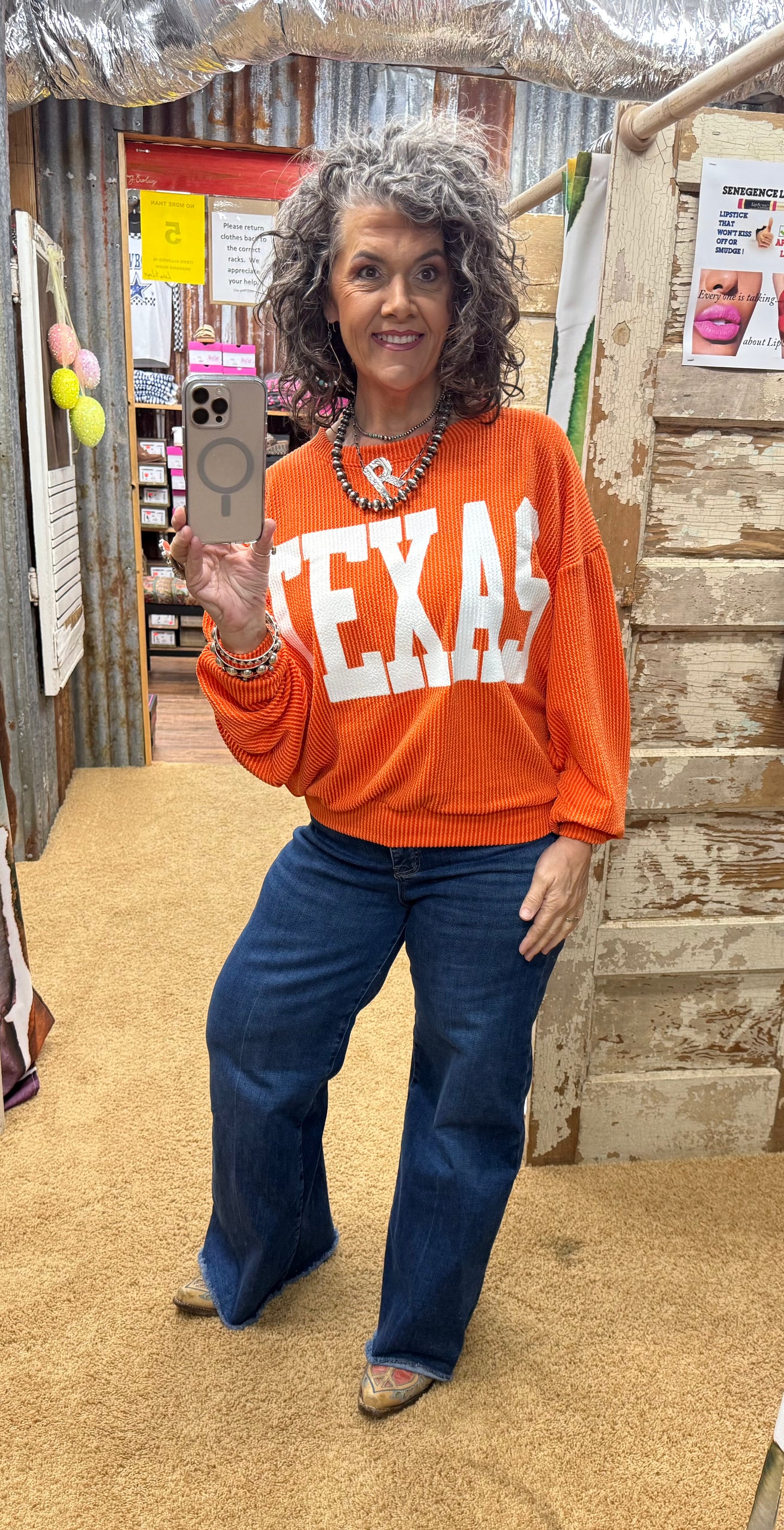 Texas Orange Urban Ribbed Pullover