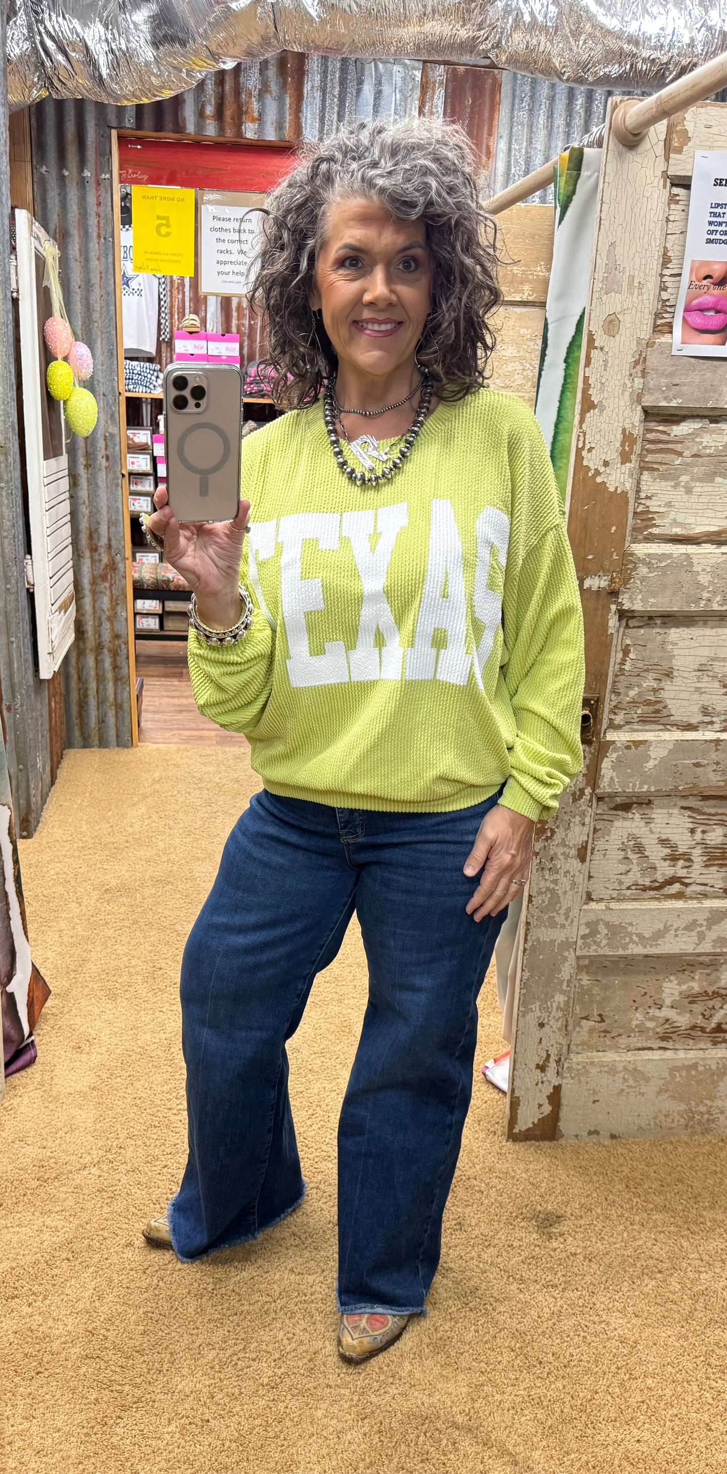 Texas Lime Urban Ribbed Pullover