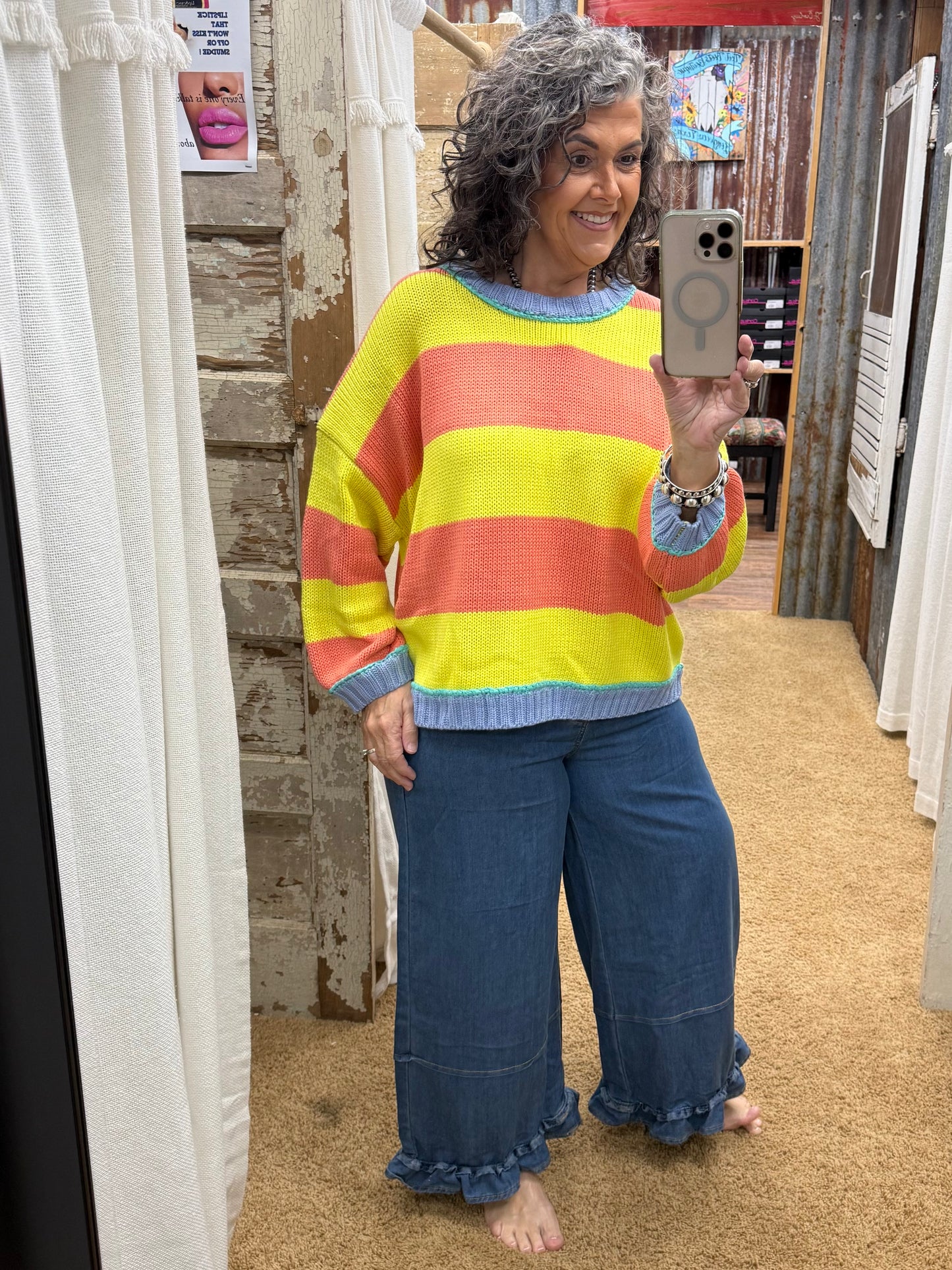 Ribbed Sunset Stripe Sweater