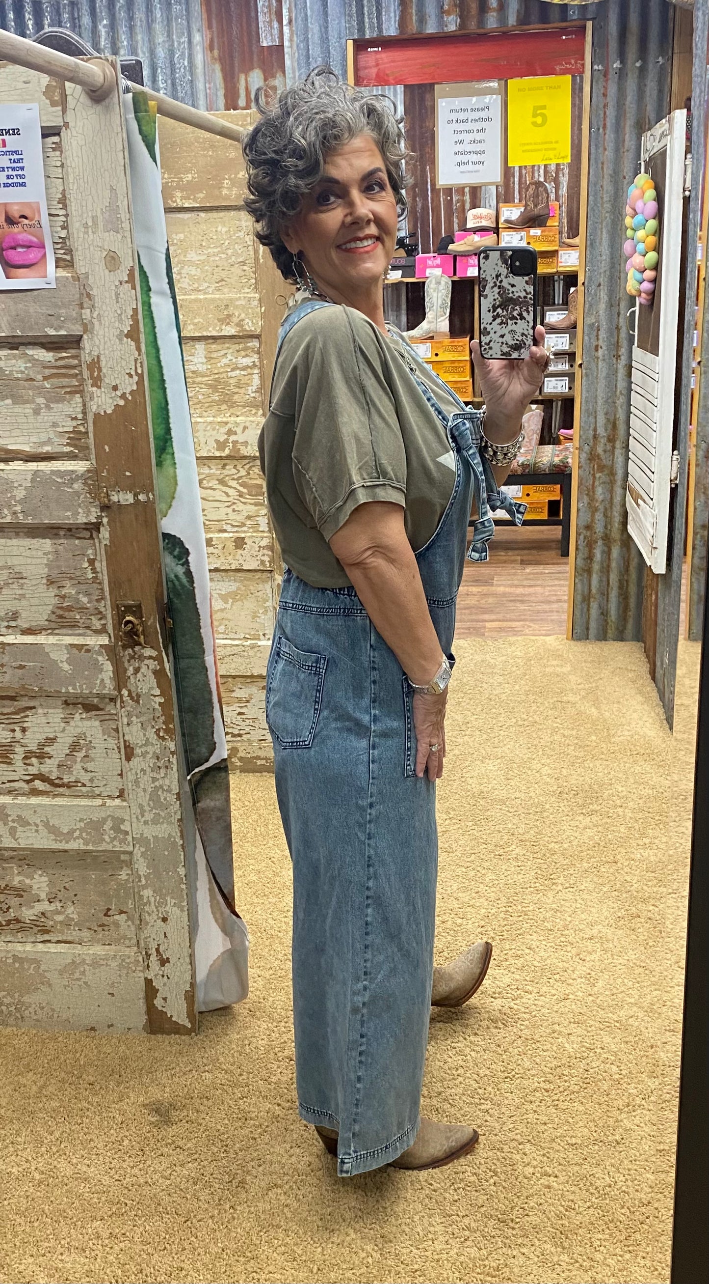 Grunge Denim Non-Distressed Overalls