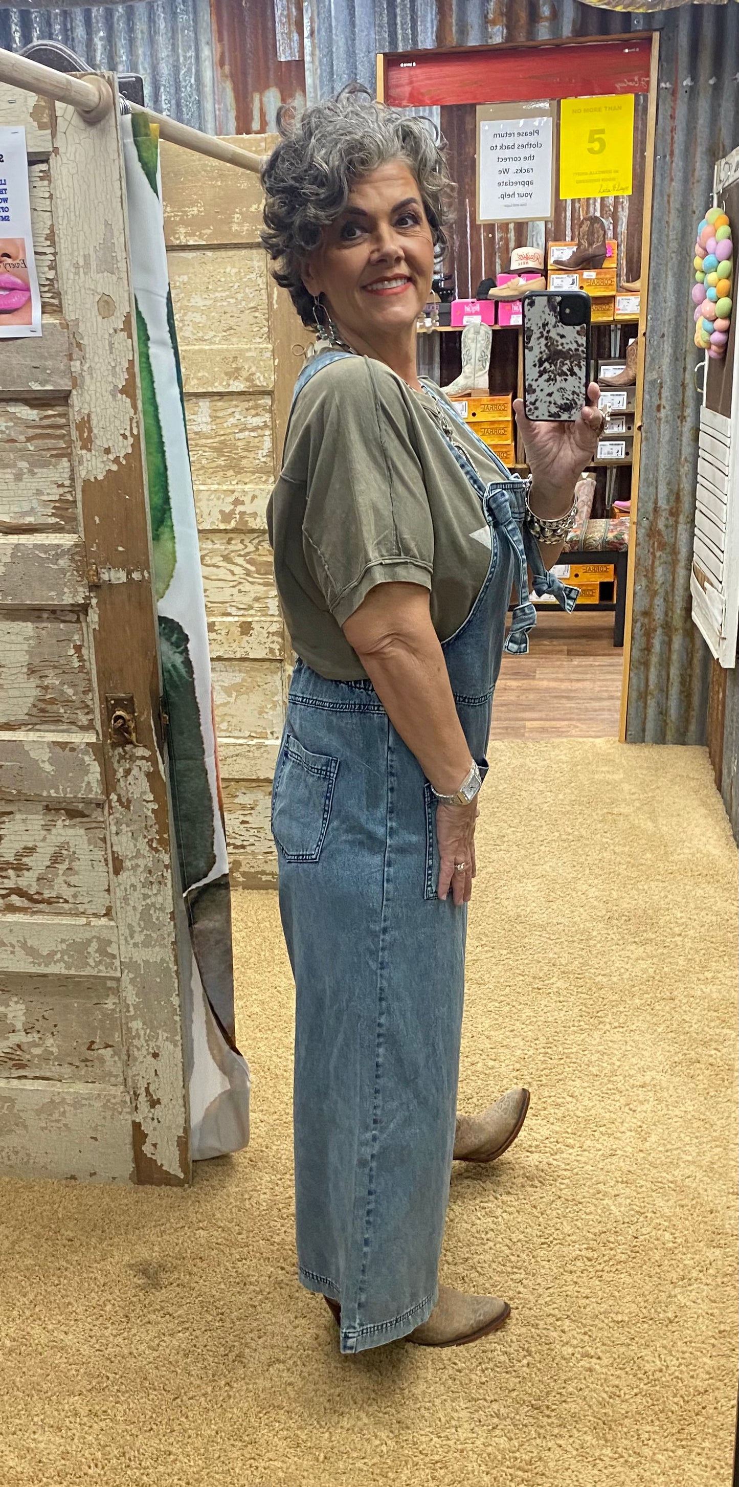 Grunge Denim Non-Distressed Overalls