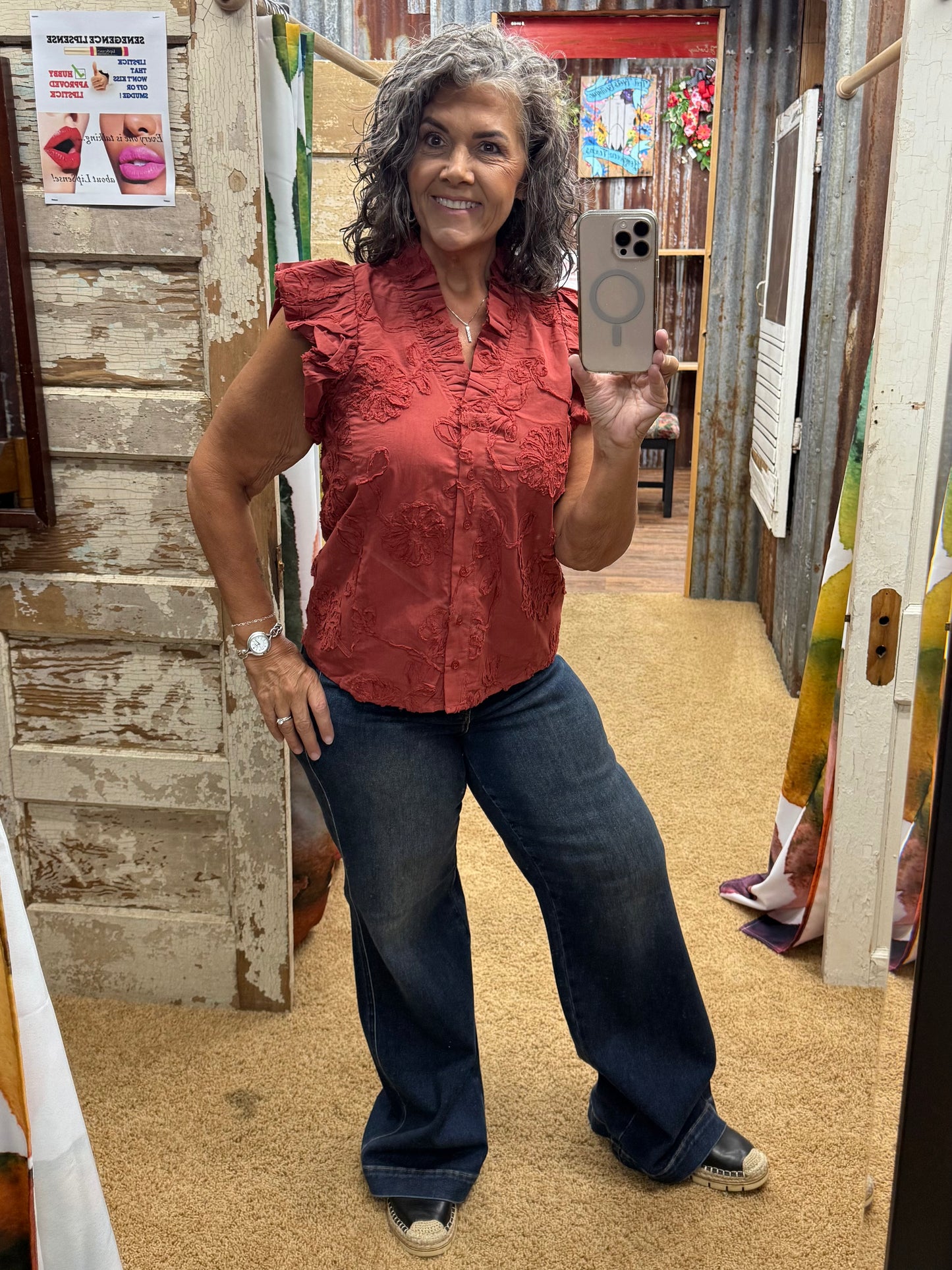 Judy Blue High Waist Retro Wide Tummy Control Front Welt Pockets 881023