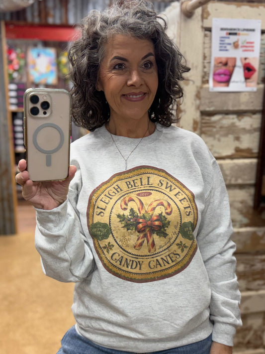 Sleigh Bell Sweets Candy Canes Sweatshirt