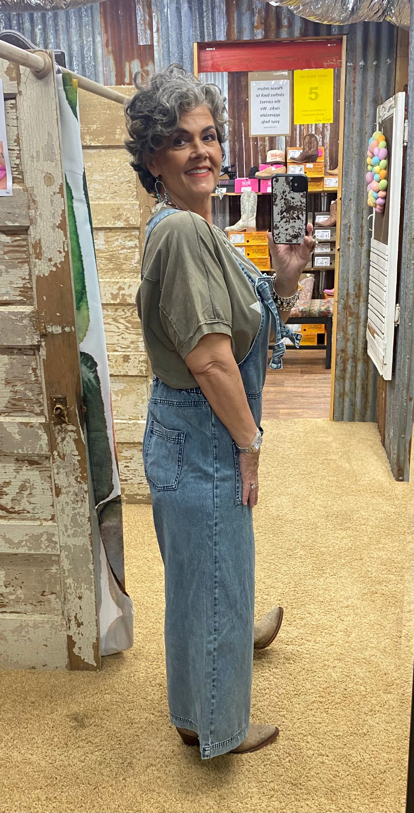 Grunge Denim Non-Distressed Overalls