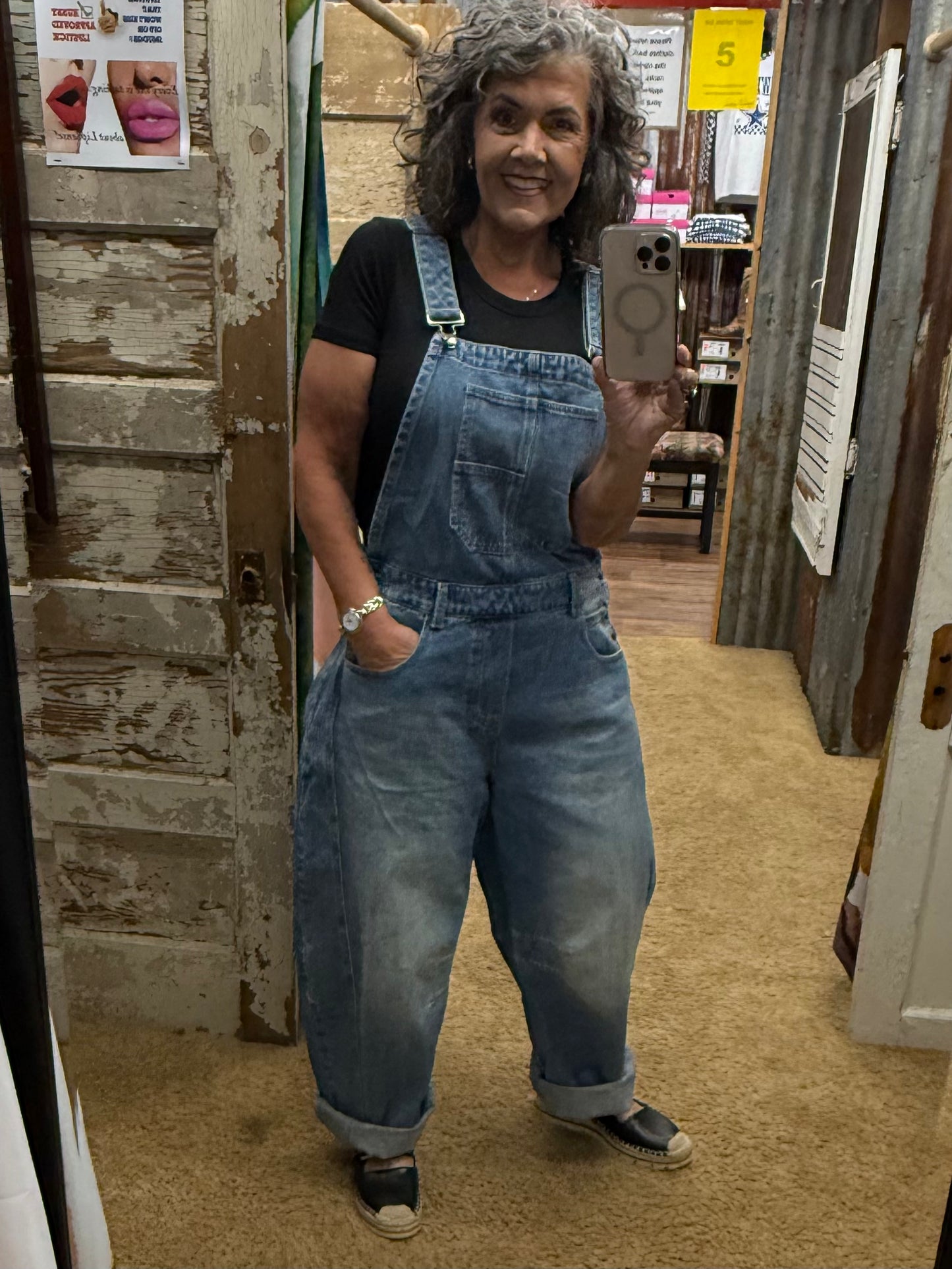 Barrel Jean Denim Overalls