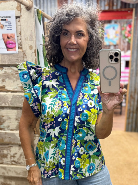 Navy Blouse by Entro