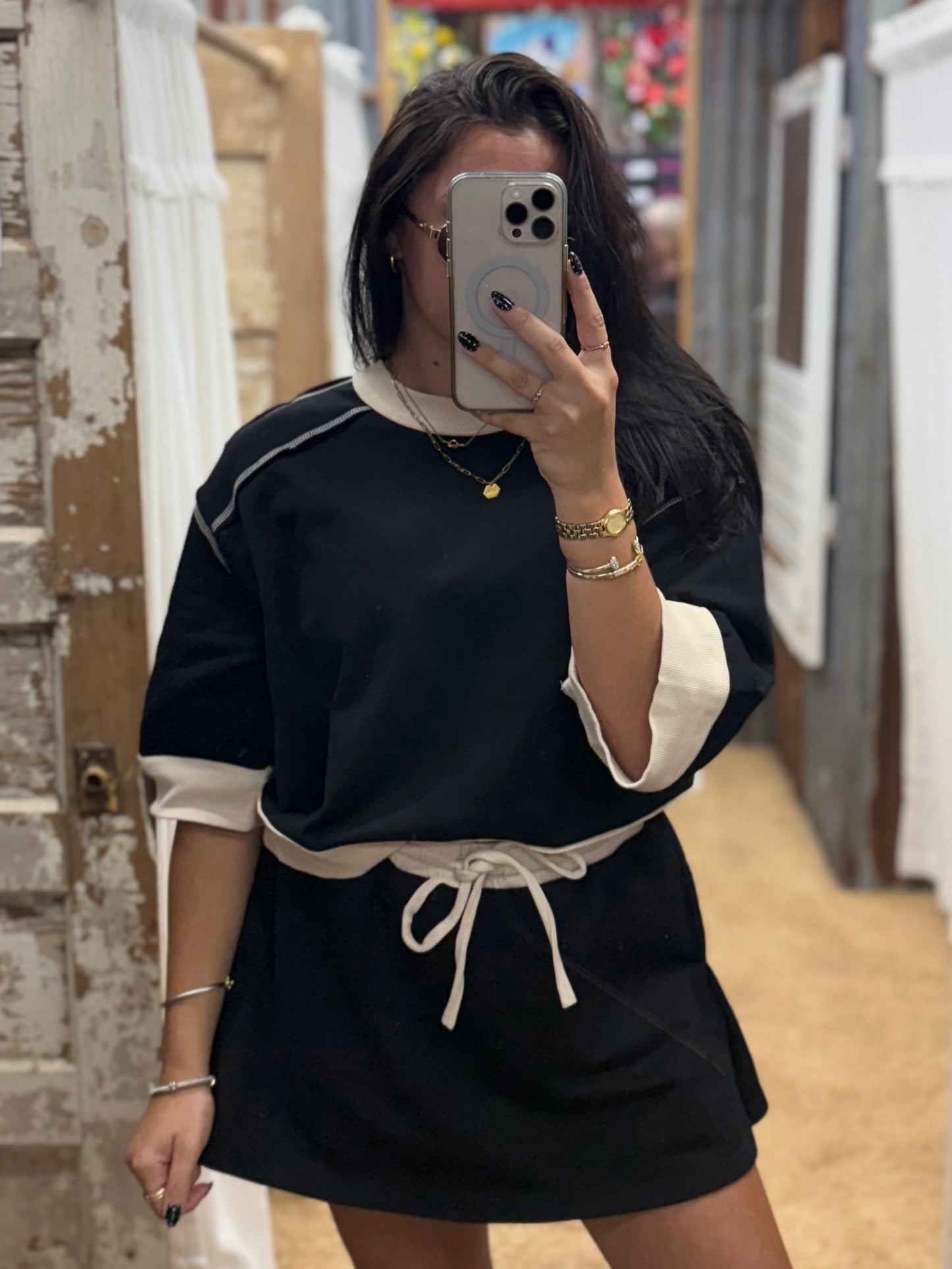 The Makenzie Black Skort & Top Set