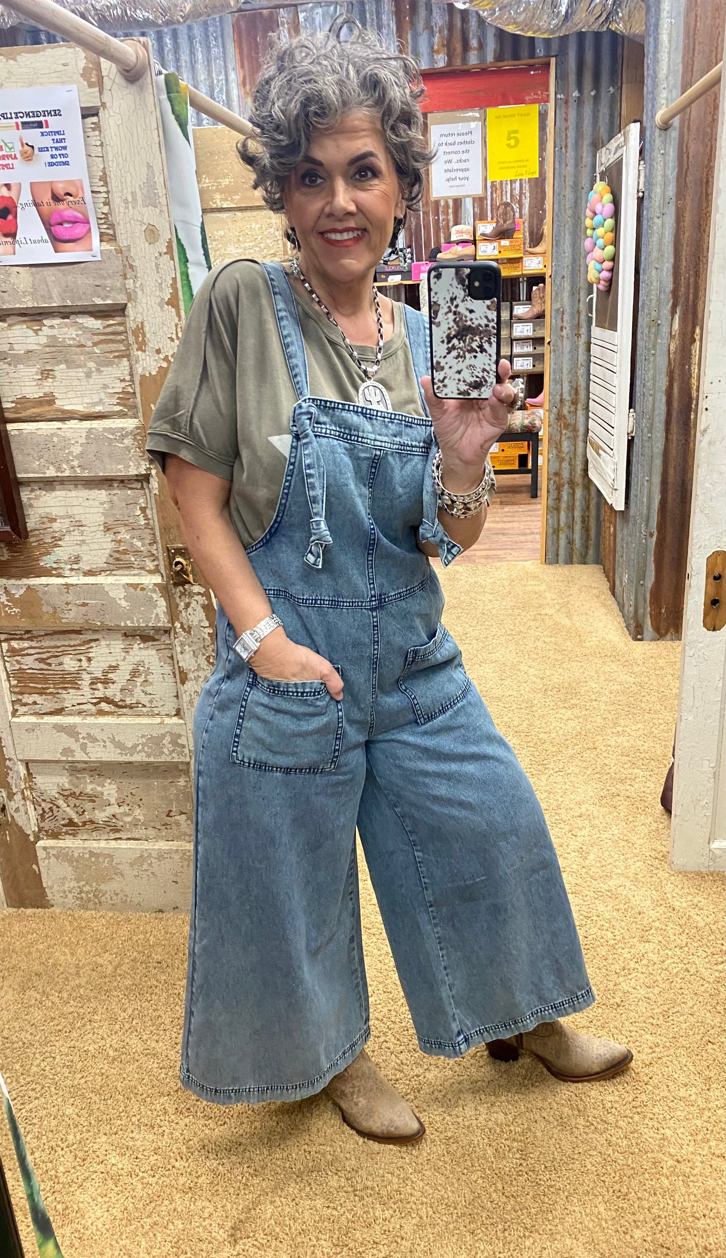 Grunge Denim Non-Distressed Overalls