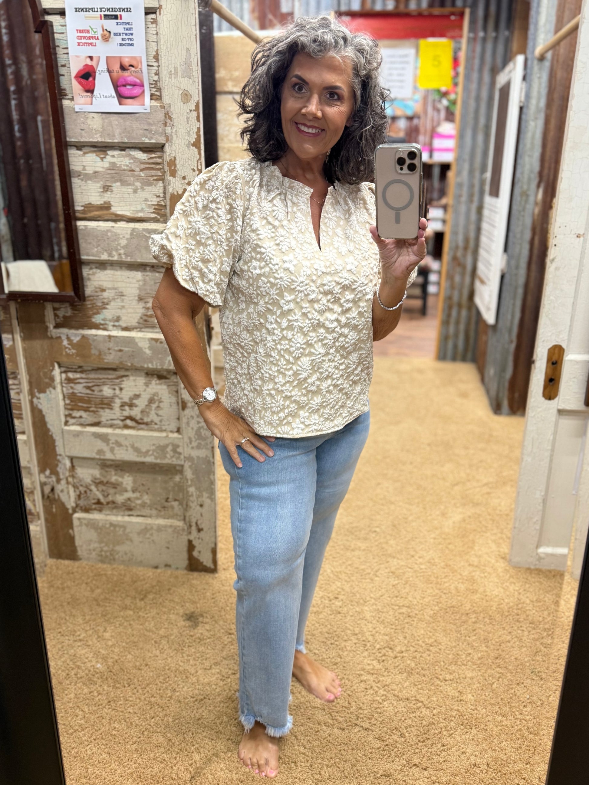 Risen Mid Crop Jeans