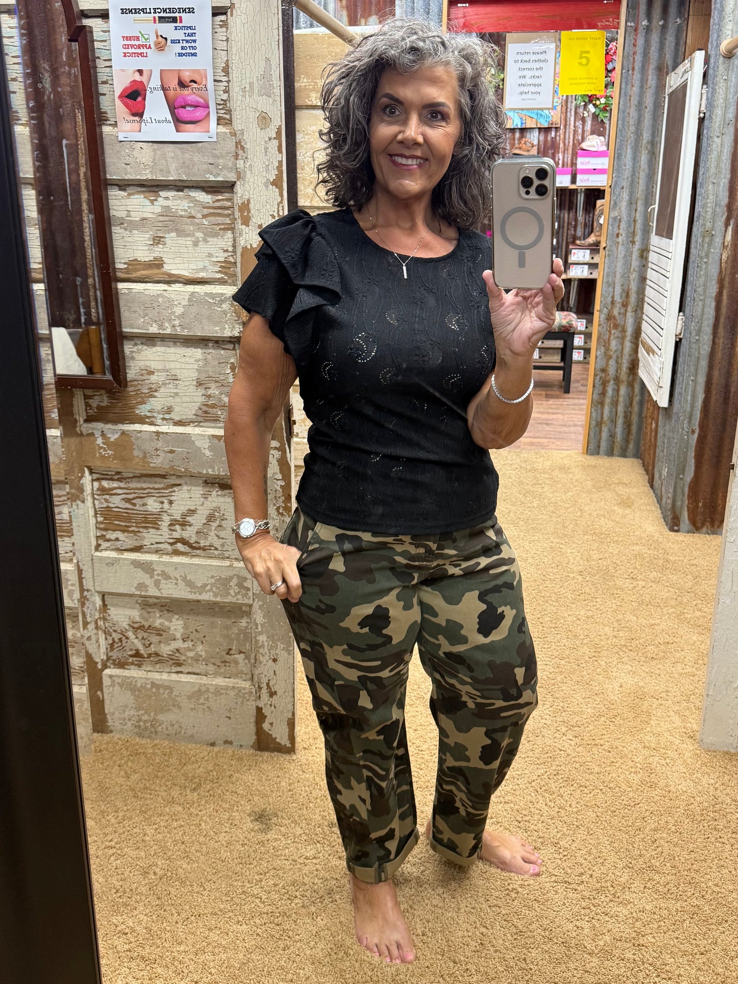 RISEN CAMOUFLAGE BARREL JEANS