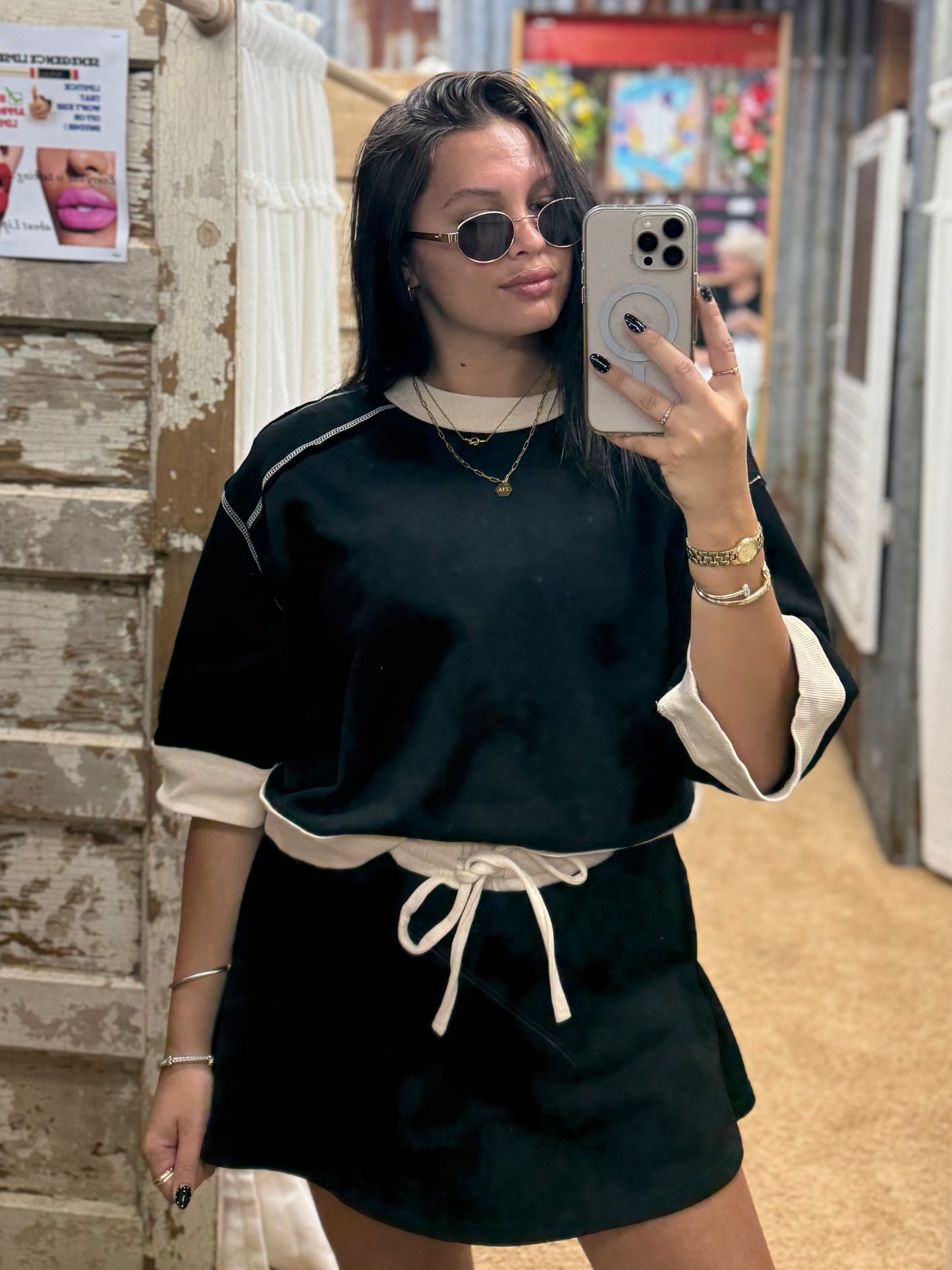 The Makenzie Black Skort & Top Set