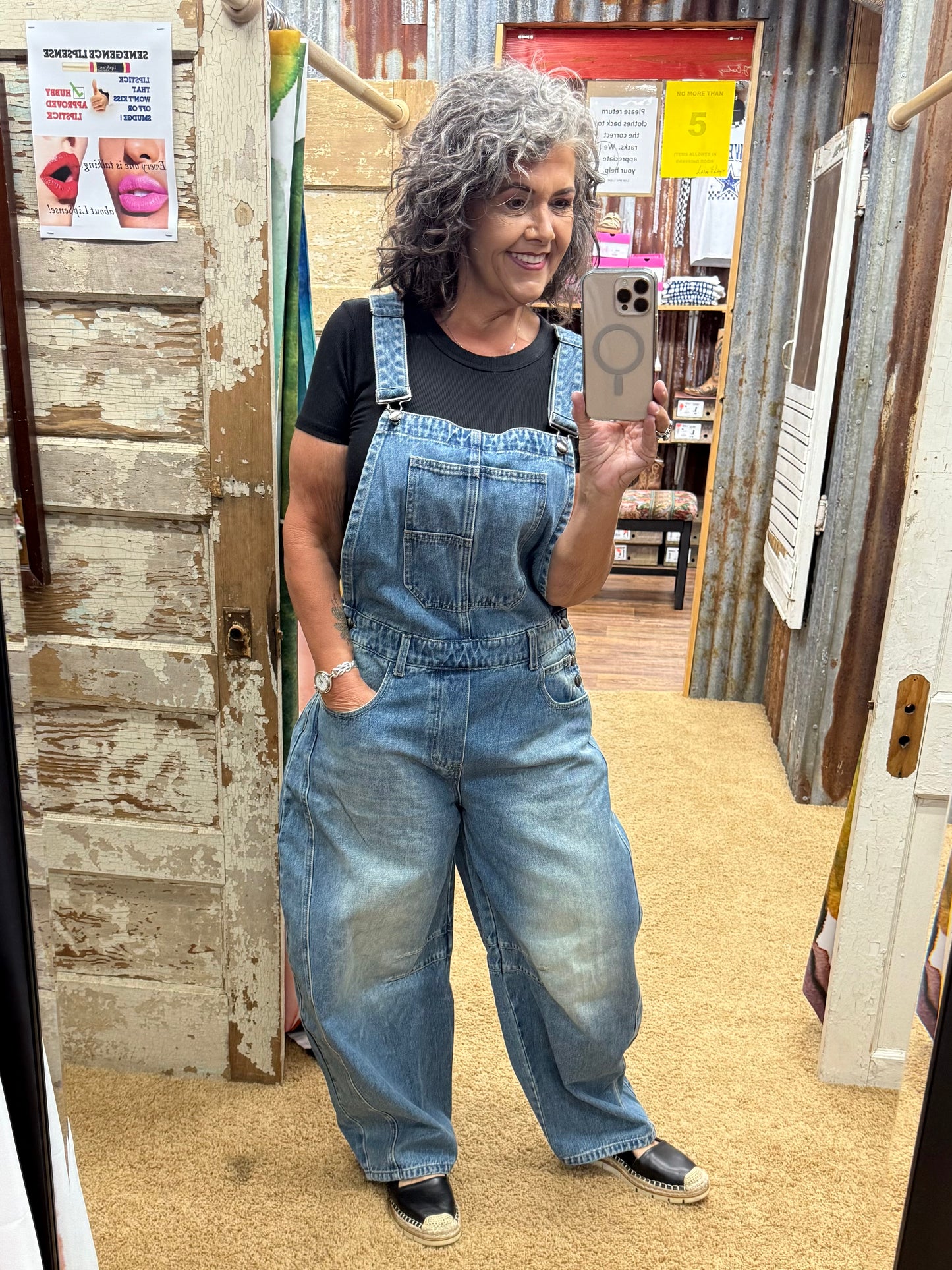 Barrel Jean Denim Overalls