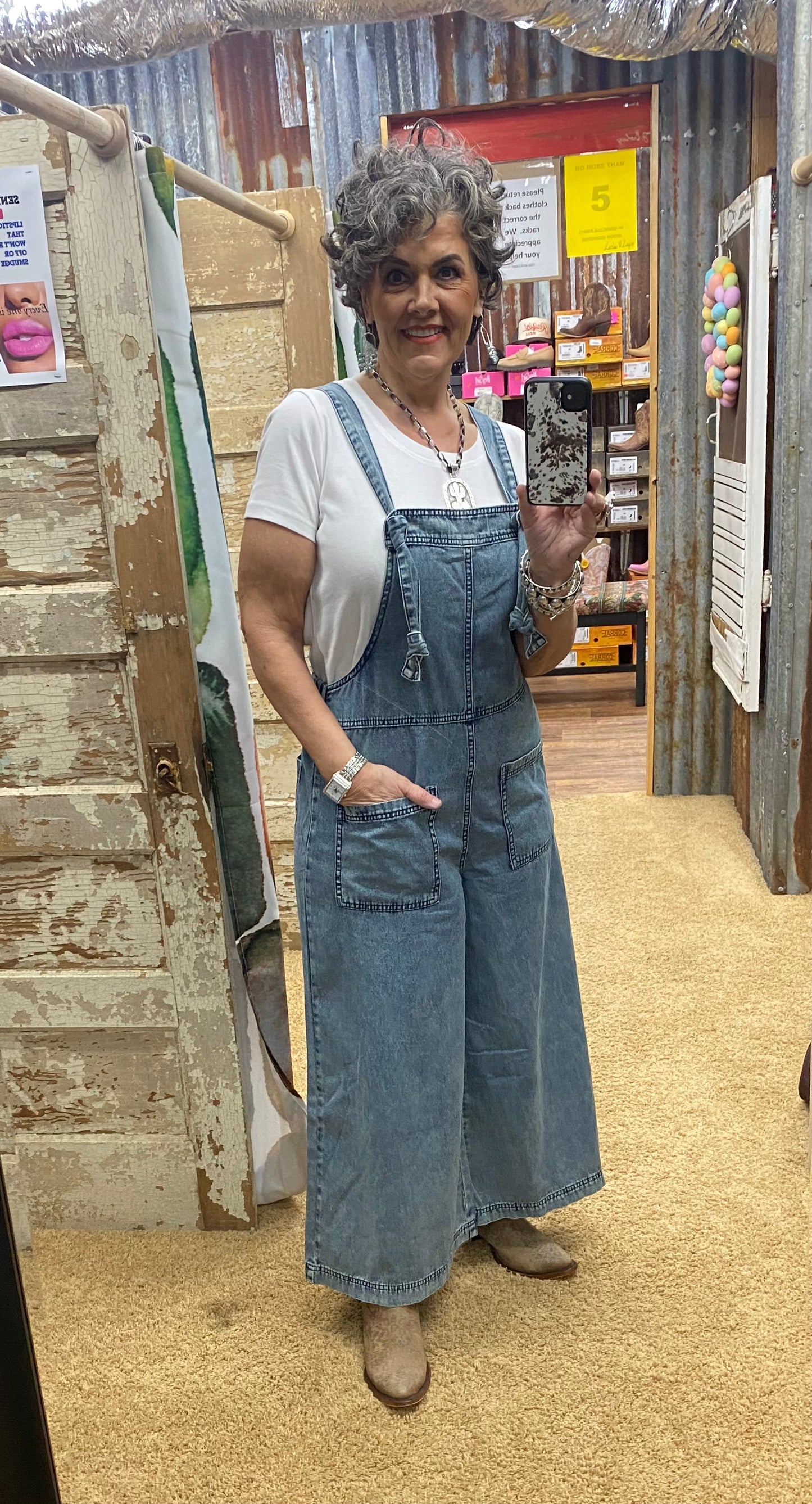 Grunge Denim Non-Distressed Overalls