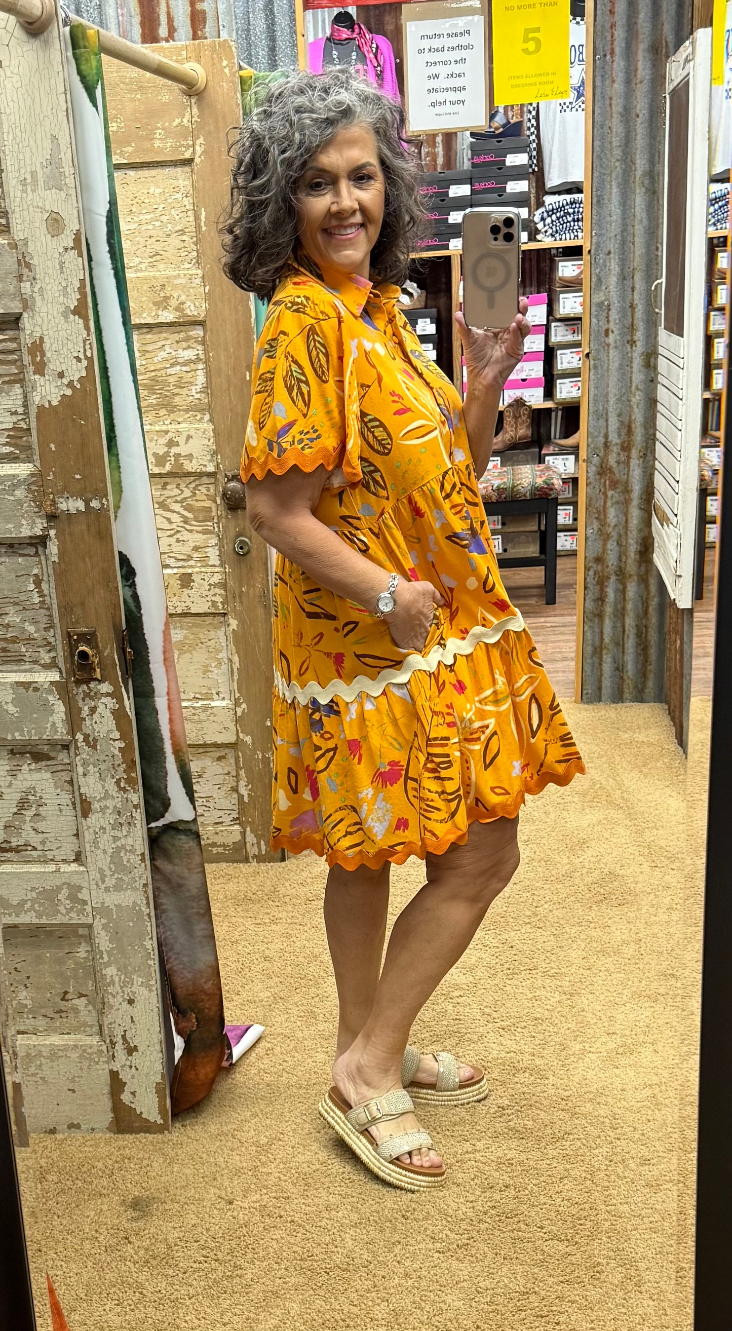 Conversational Printed Baby Doll Mini Dress
