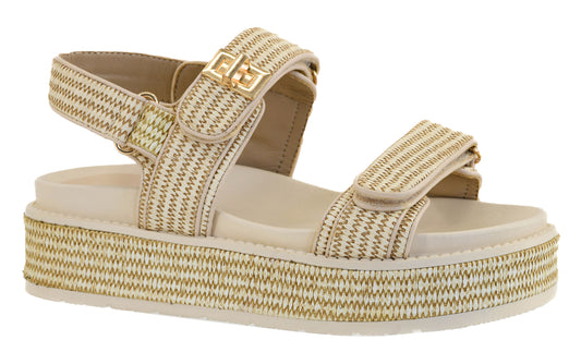 Go For It - Sand Raffia Sandal by Corkys