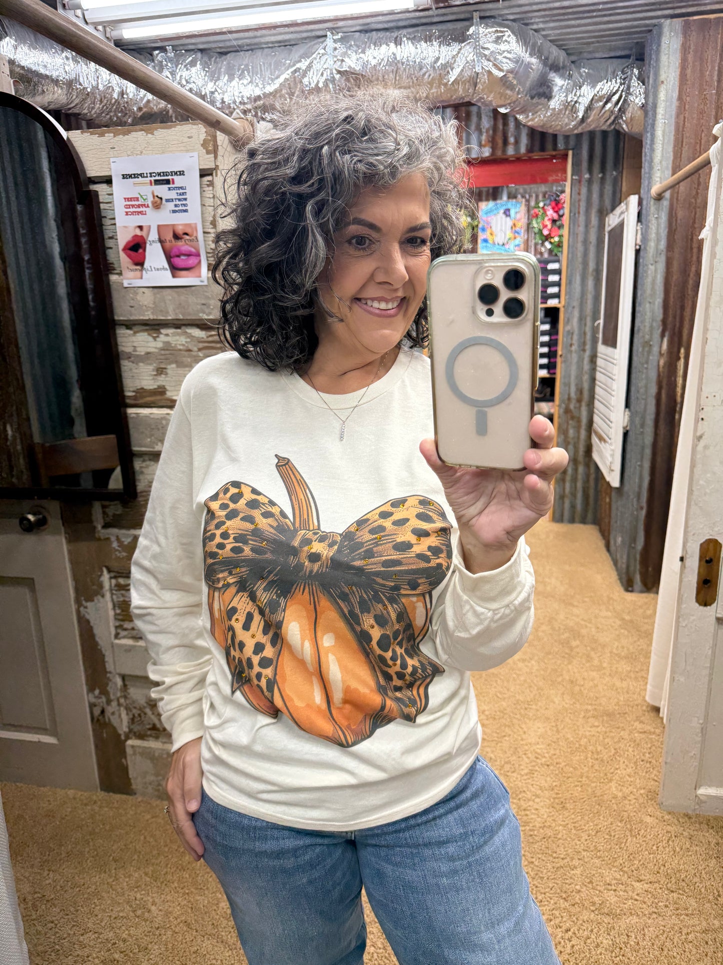 Cheetah Pumpkin Sparkle Tee
