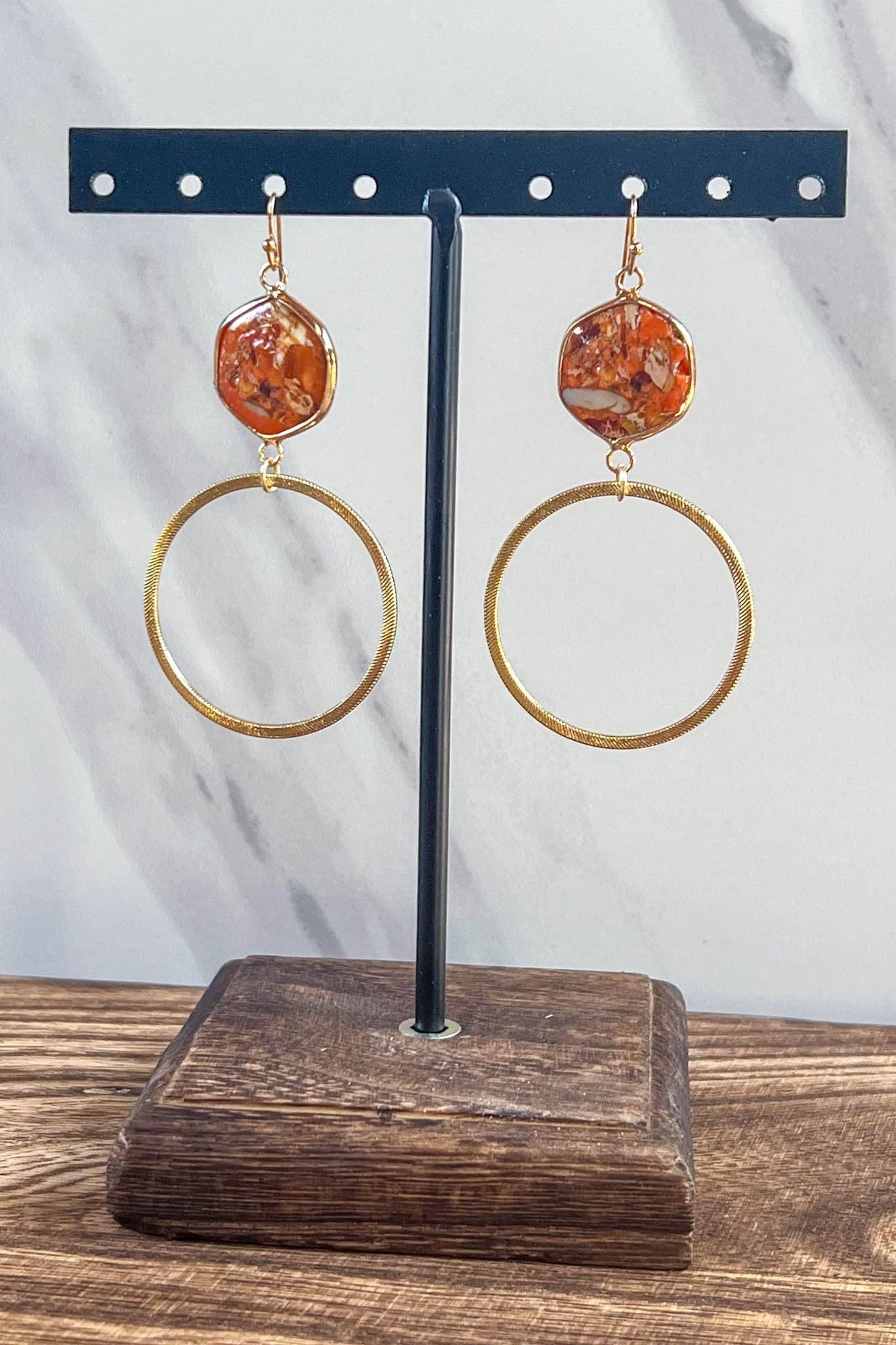 Janet Orange Necklace, Earring and Bracelet Set