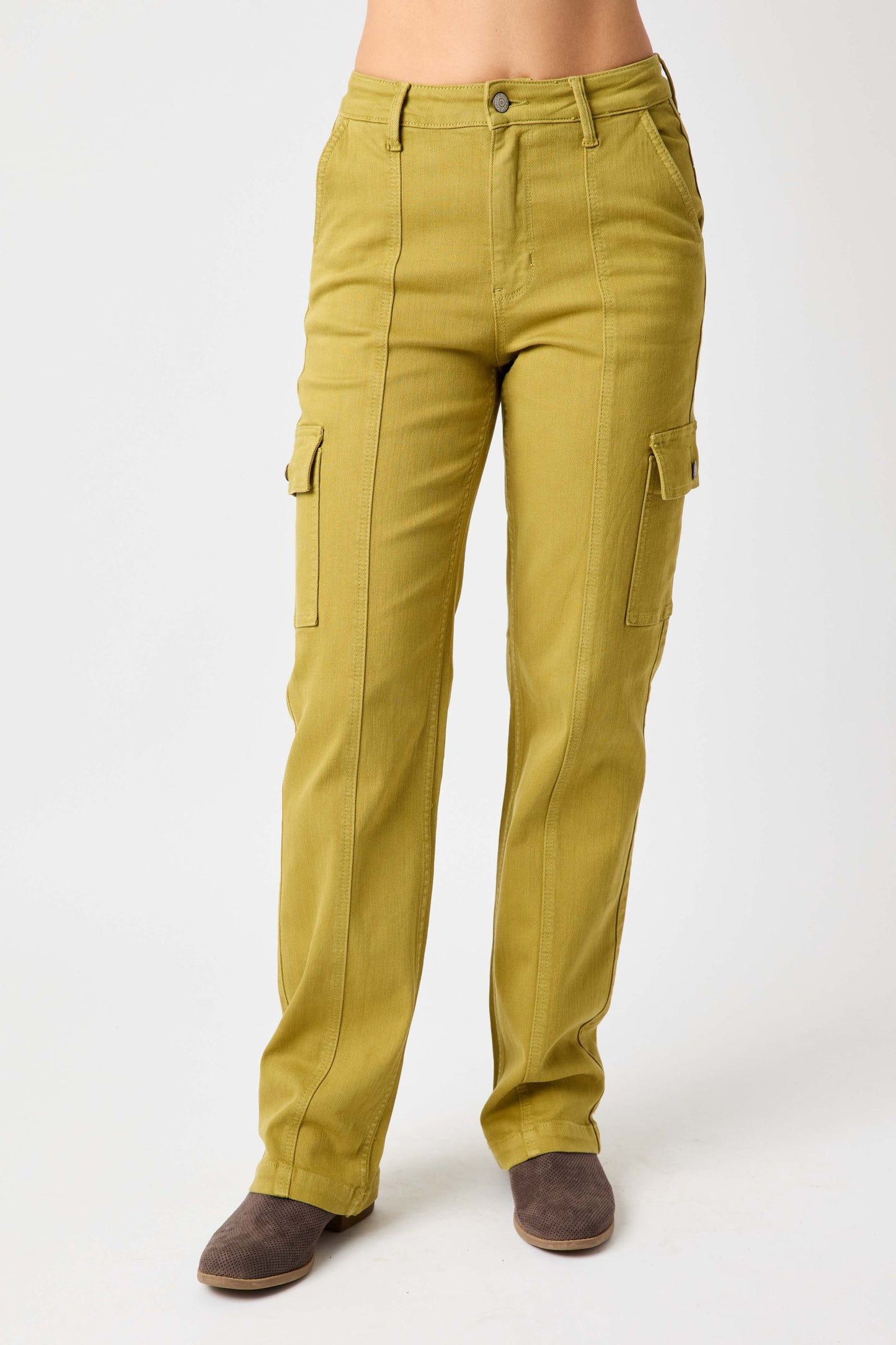 SALE* JUDY BLUE HW GREEN MATCHA CARGO STRAIGHT 88842