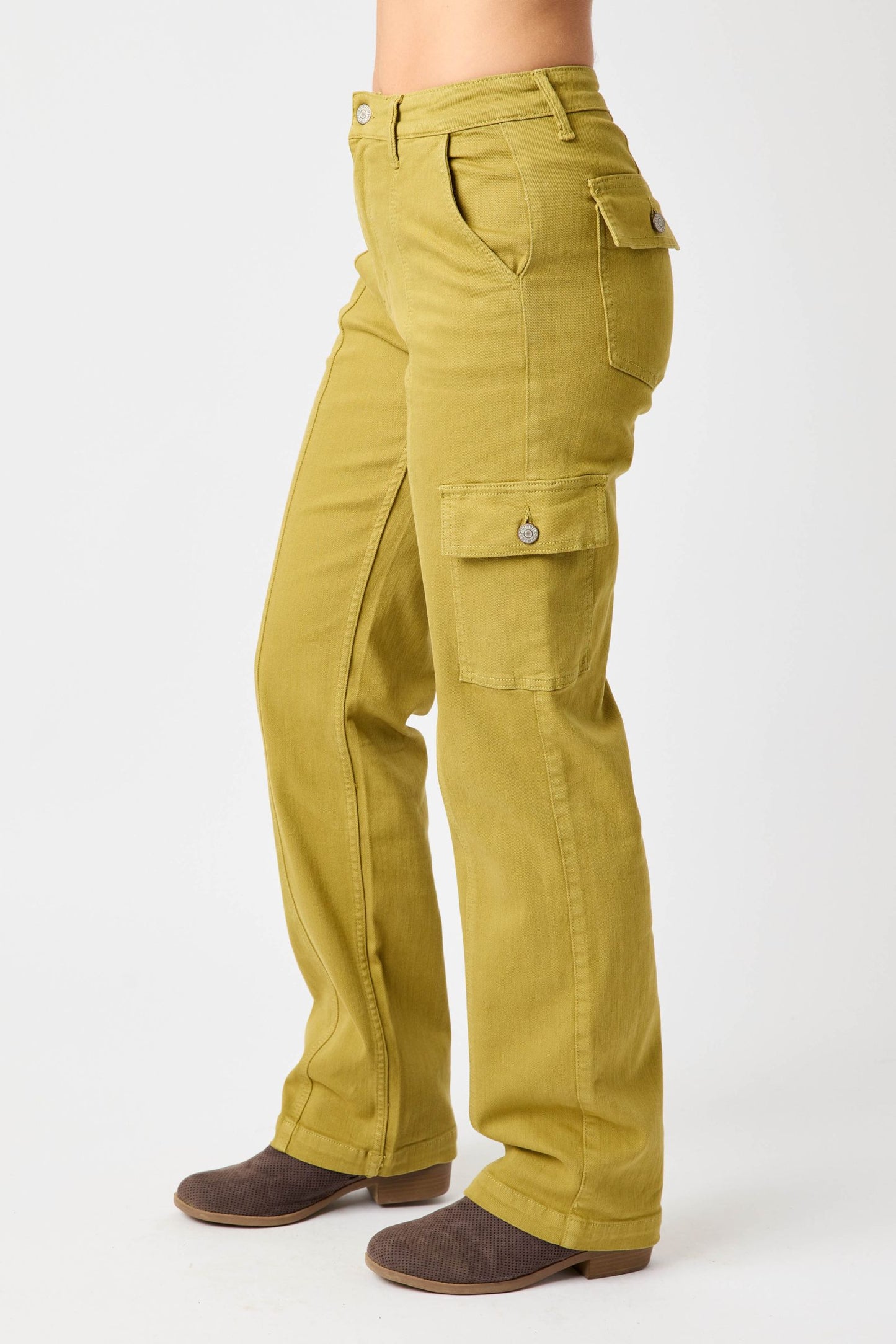 SALE* JUDY BLUE HW GREEN MATCHA CARGO STRAIGHT 88842