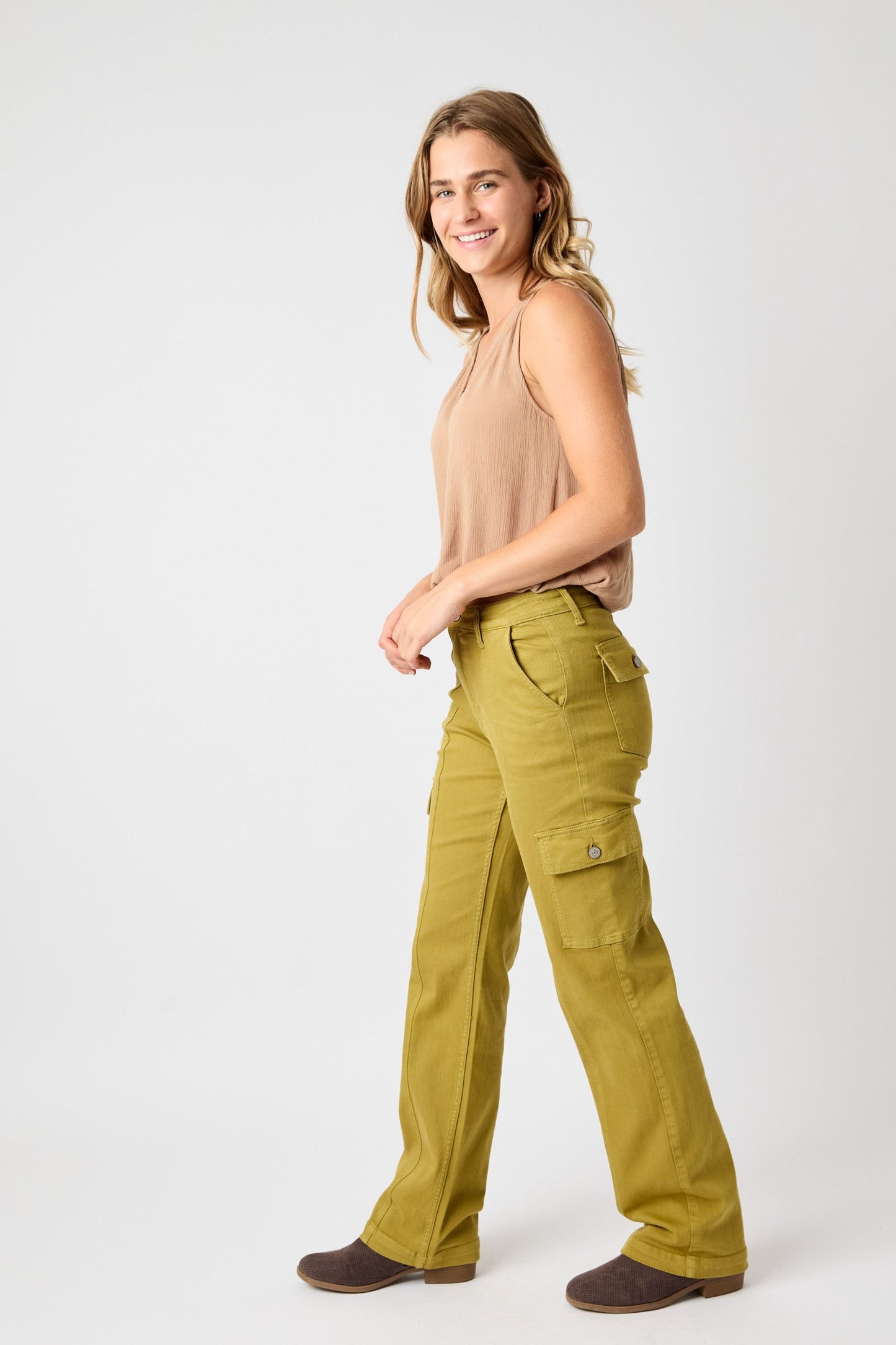 SALE* JUDY BLUE HW GREEN MATCHA CARGO STRAIGHT 88842