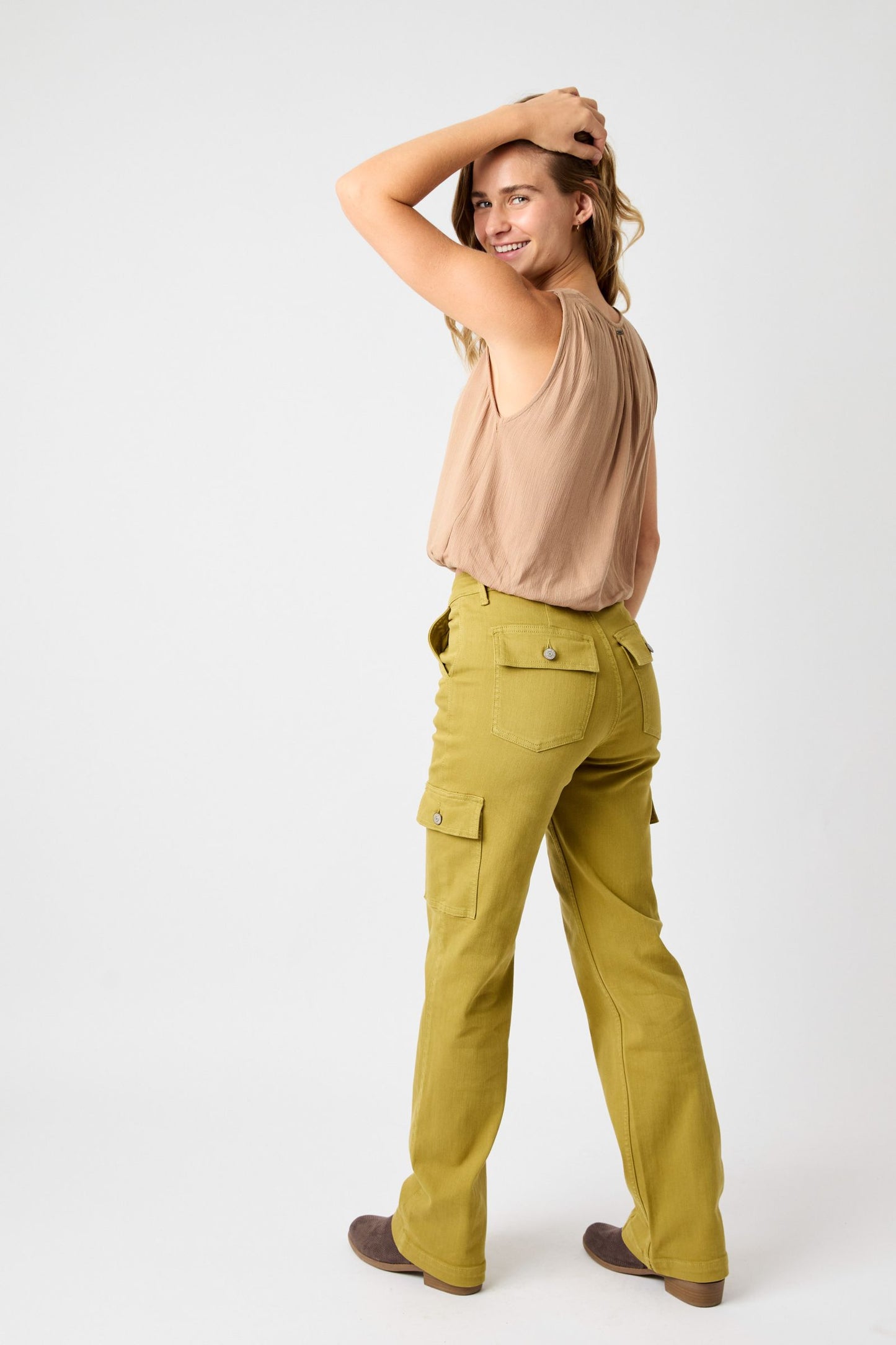 SALE* JUDY BLUE HW GREEN MATCHA CARGO STRAIGHT 88842