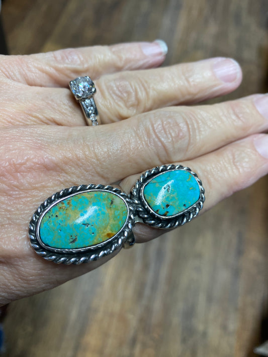 BOHO SOL Double Green Adjustable Ring XD57
