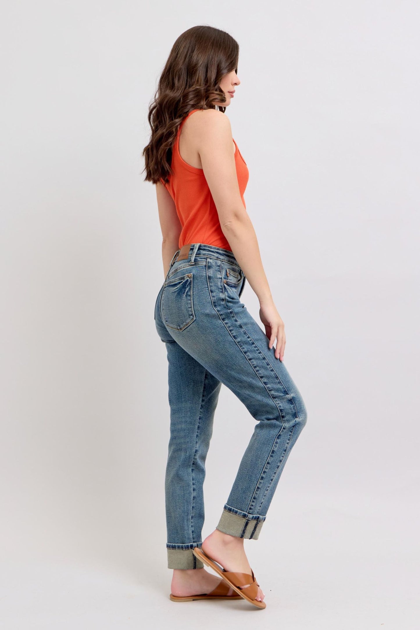 Judy Blue Mid Rise Vintage Wash Boyfriend Jeans 88946