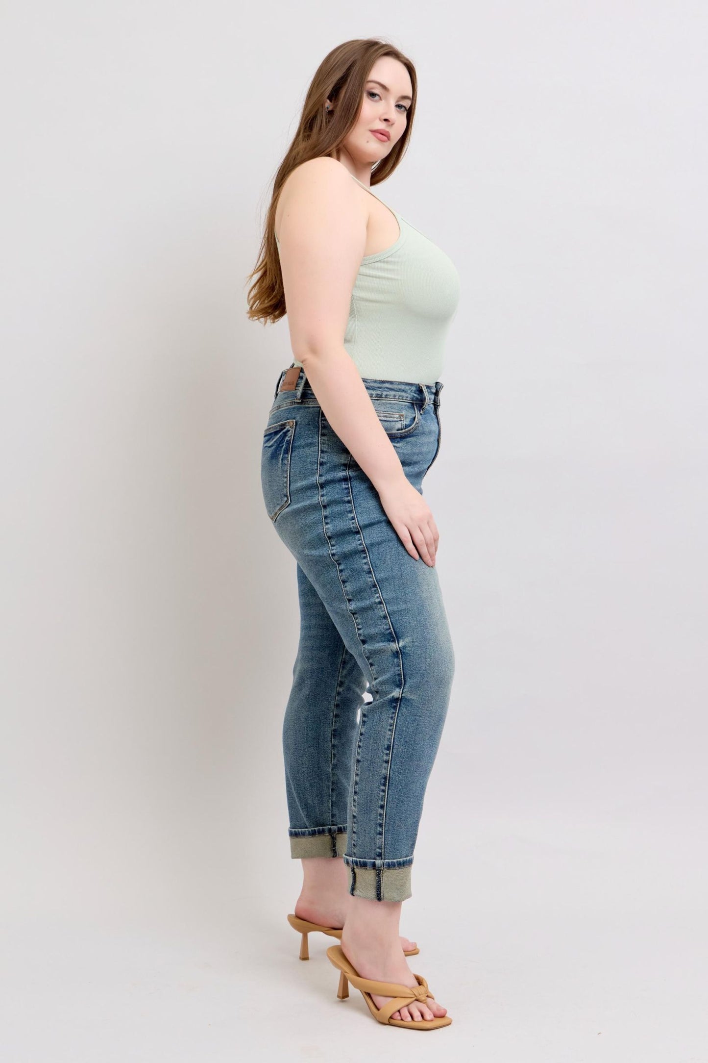Judy Blue Mid Rise Vintage Wash Boyfriend Jeans 88946
